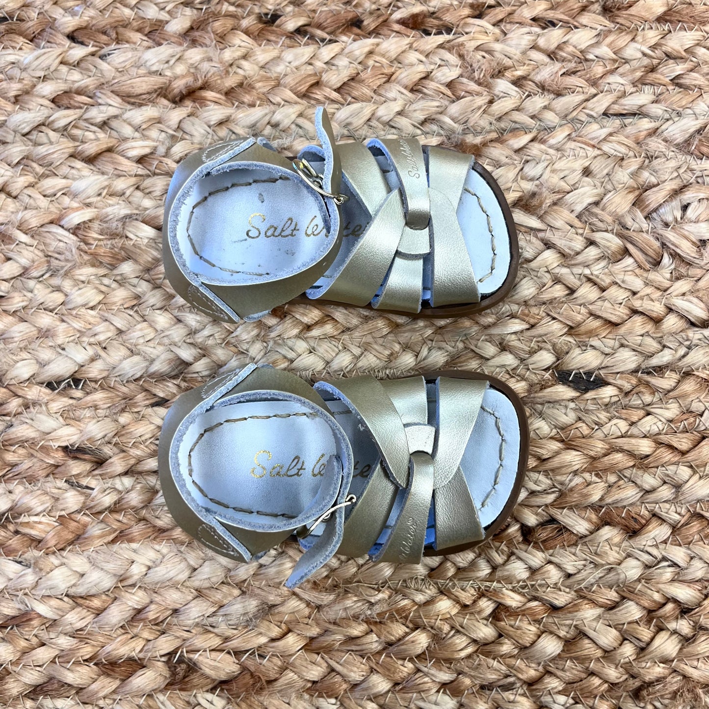 Gold Leather Fisherman Sandals