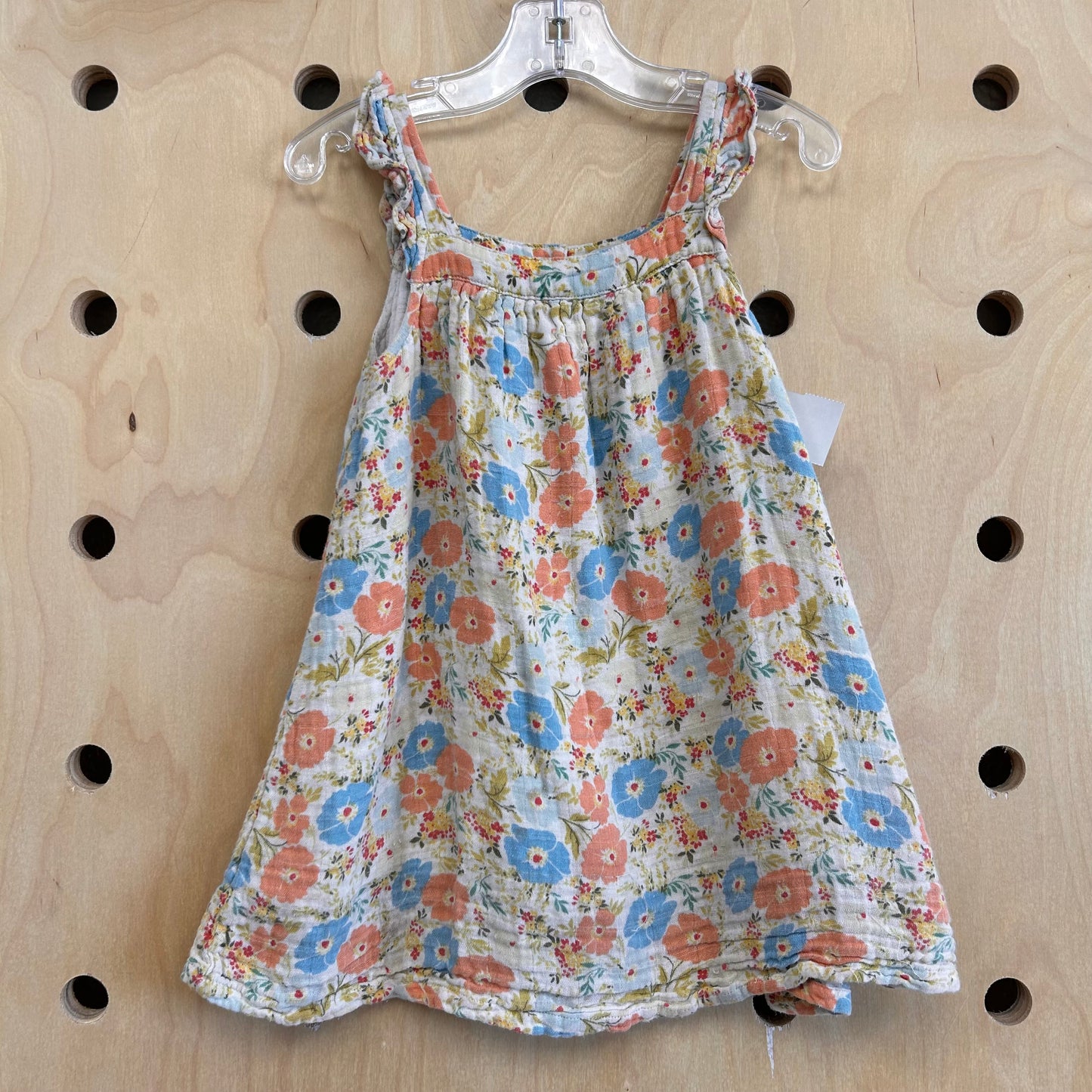 Beige Floral Organic Dress
