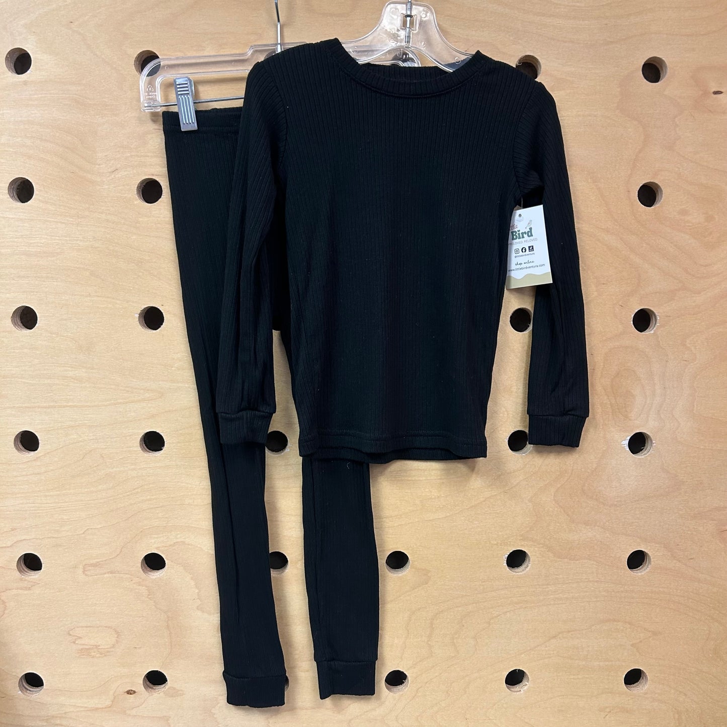 Black Ribbed Modal Pajamas