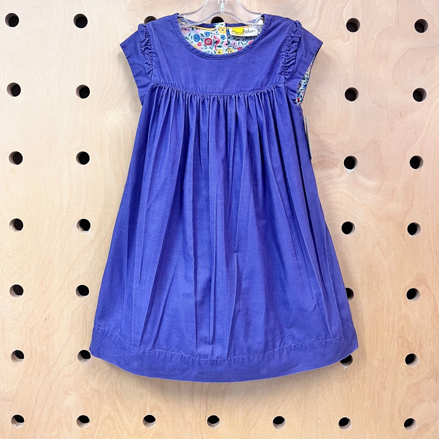 Purple Cord Floral Lined Dress