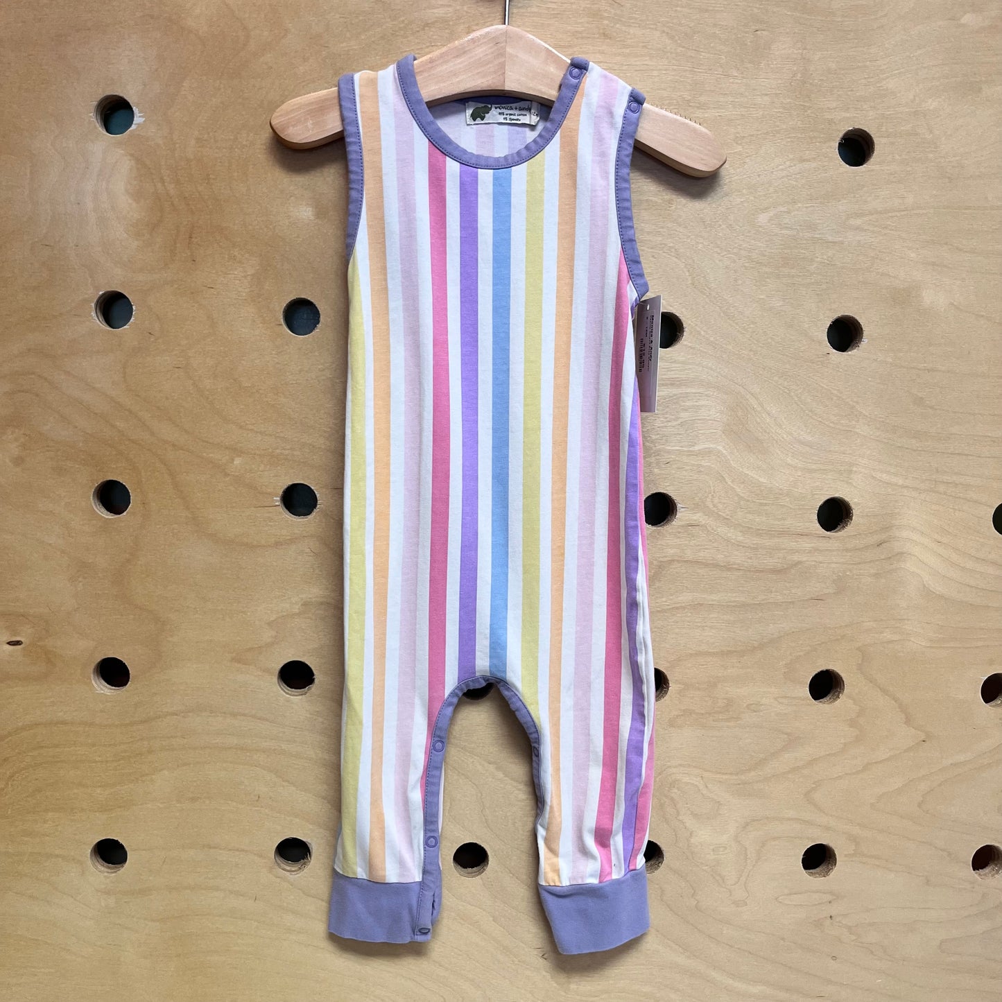 Pastels Striped Snap Romper