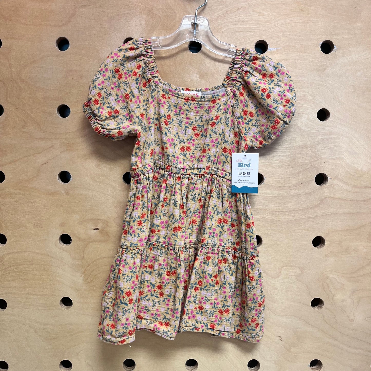 Beige Flowers Gauze Dress