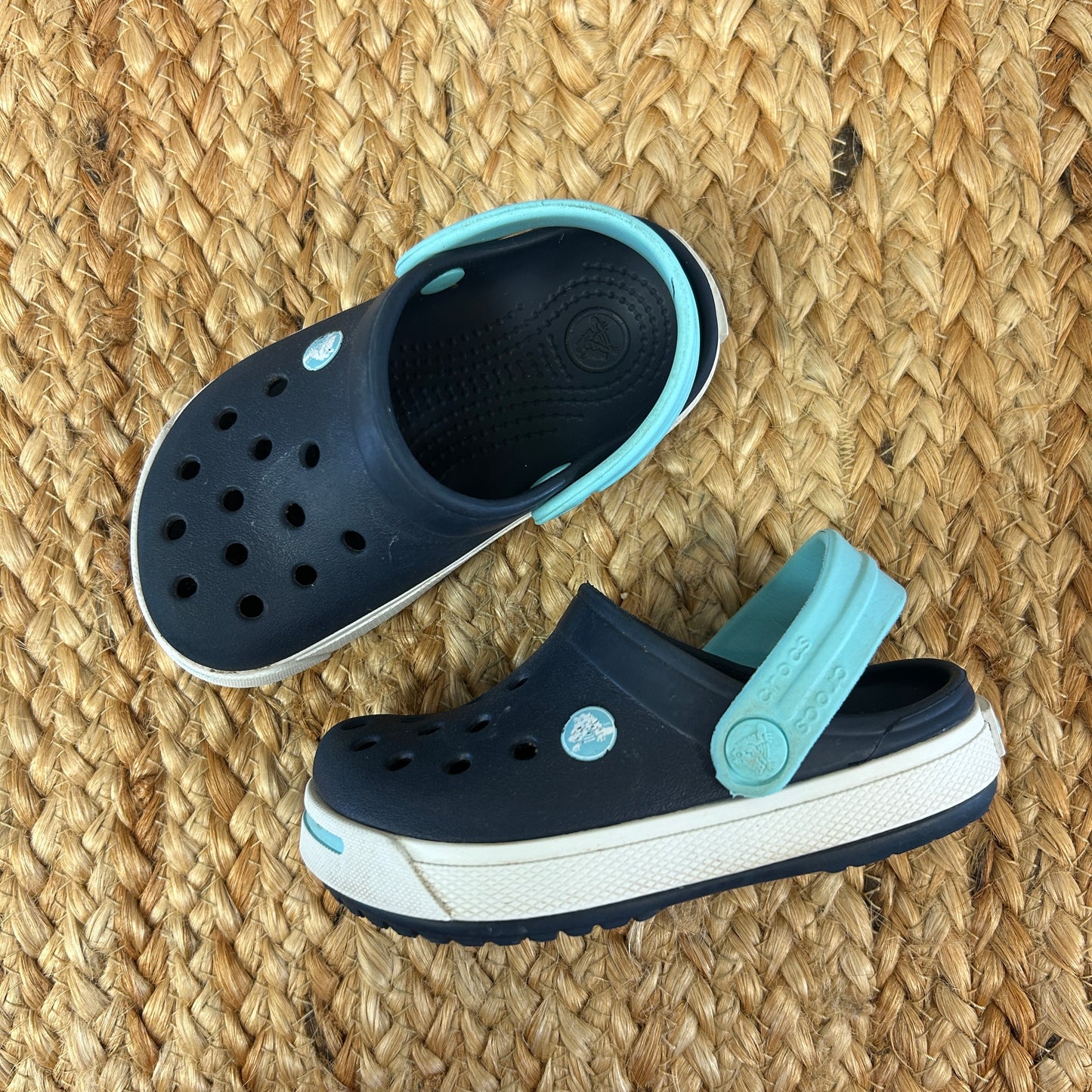 Navy/Light Blue Perforated Clogs