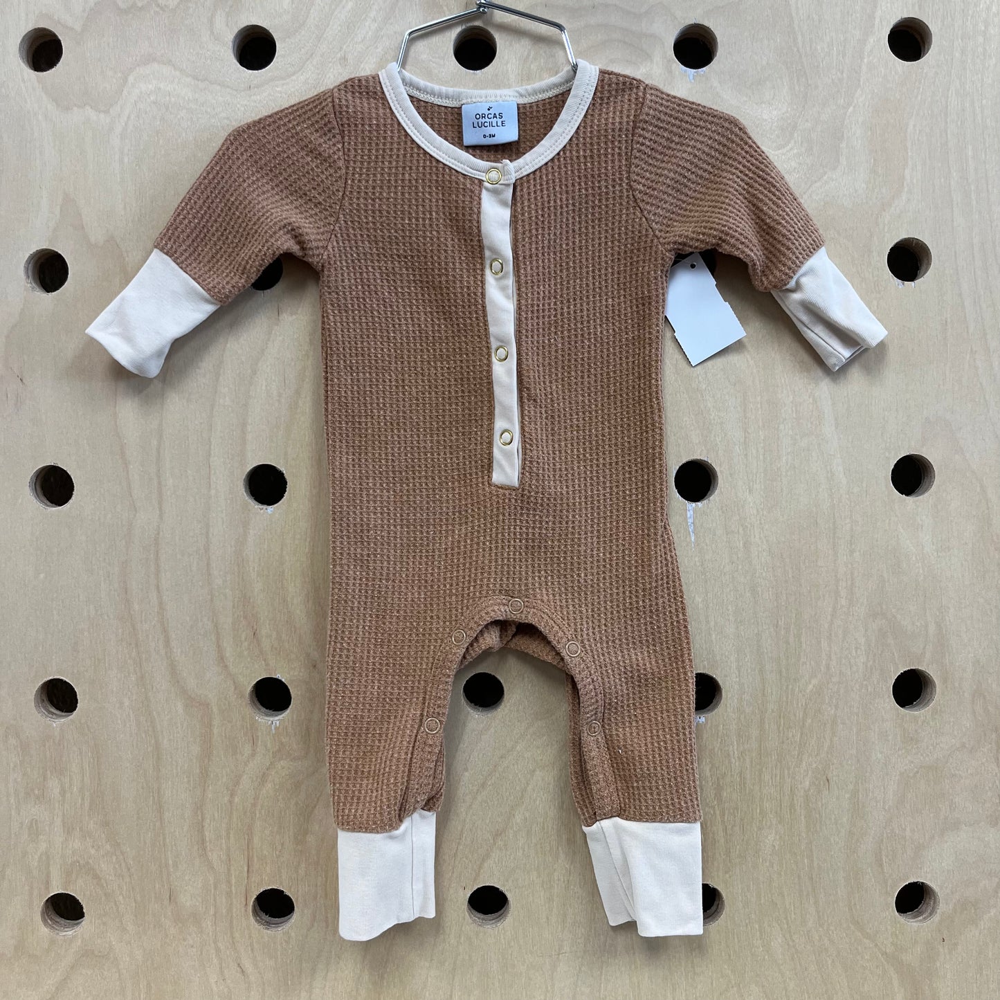 Brown Waffle Knit Romper