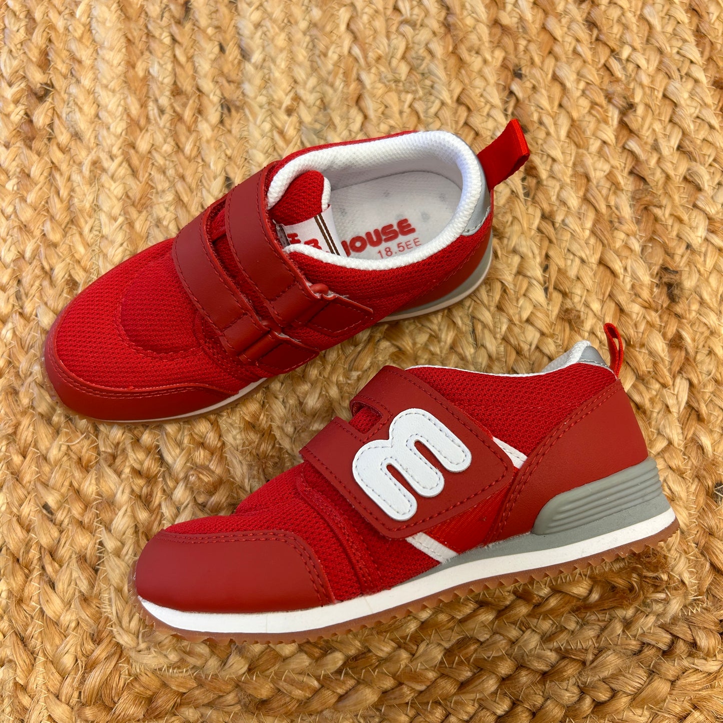 Red Velcro Mesh Sneakers