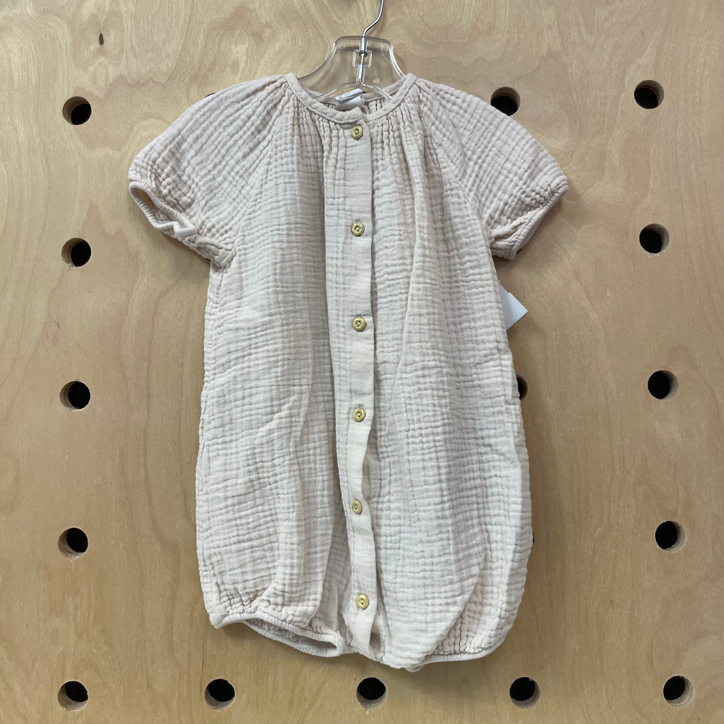 Cream Gauze Bubble Romper