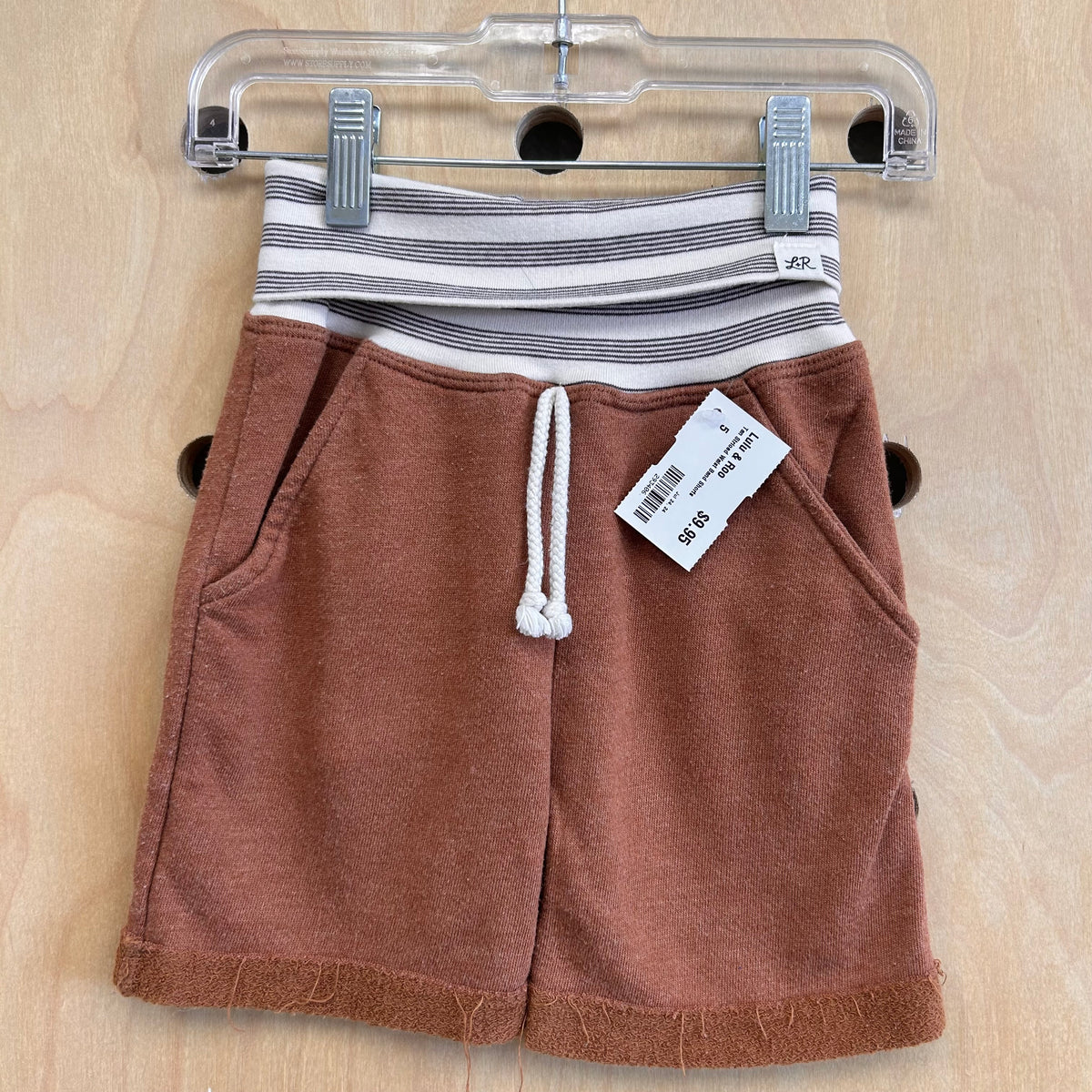 Tan Striped Waist Band Shorts