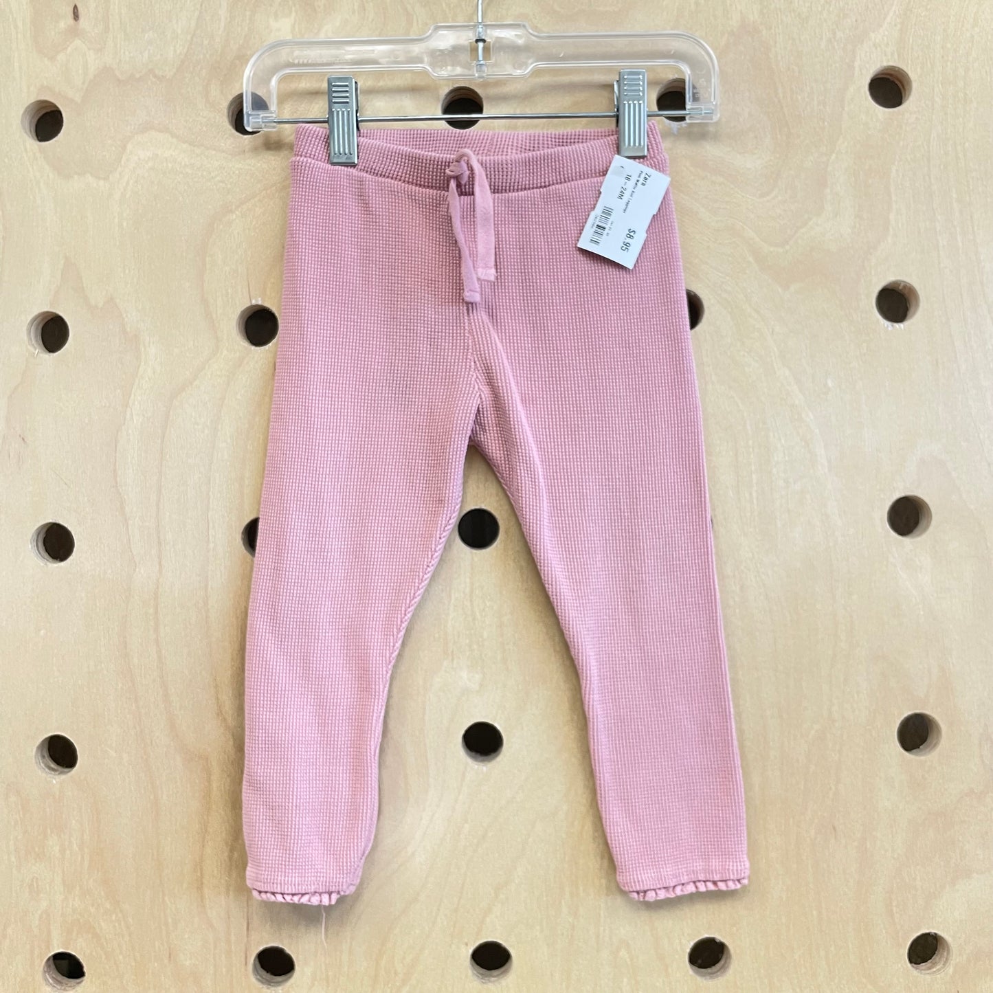 Pink Waffle Knit Leggings