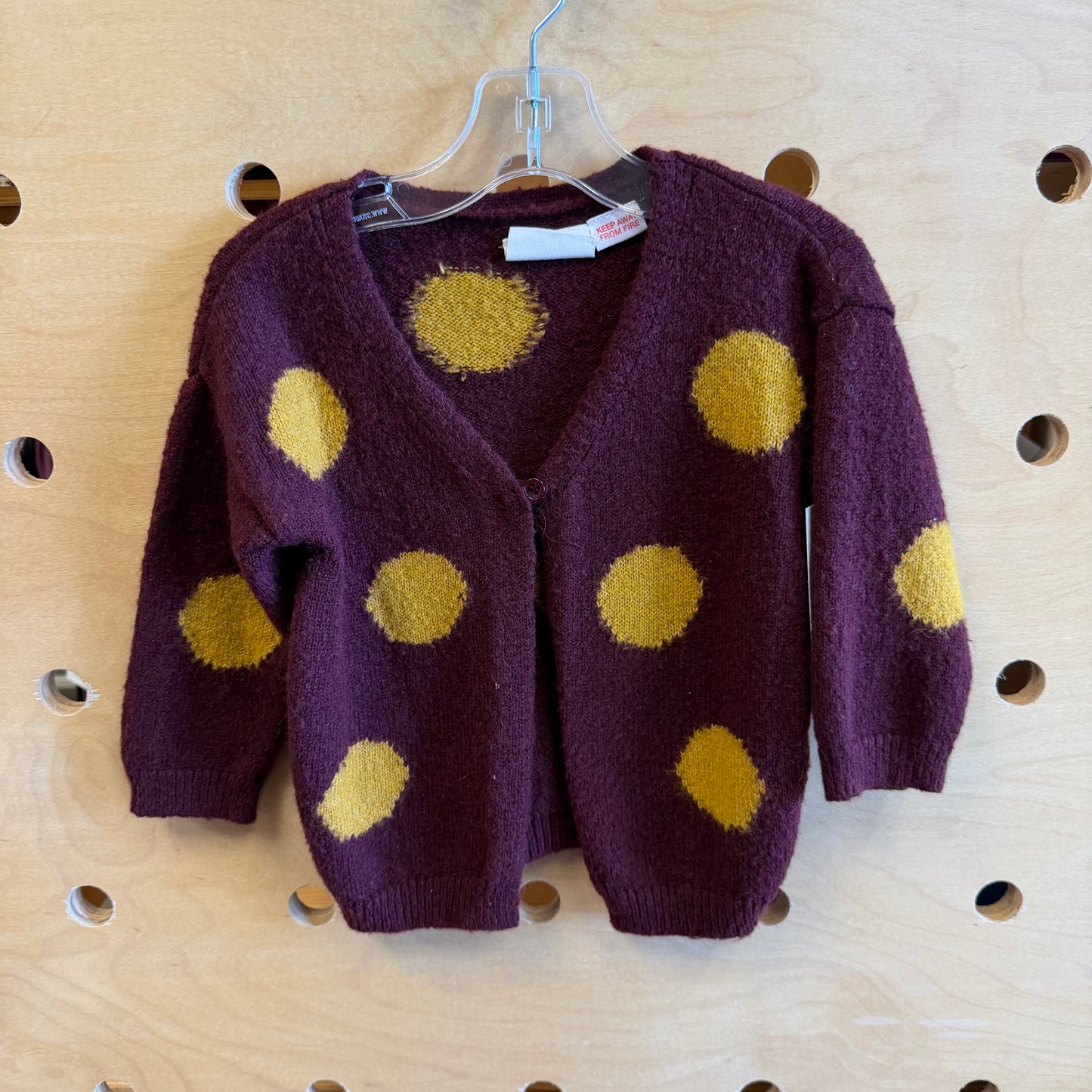 Plum/Mustard Knit Cardigan