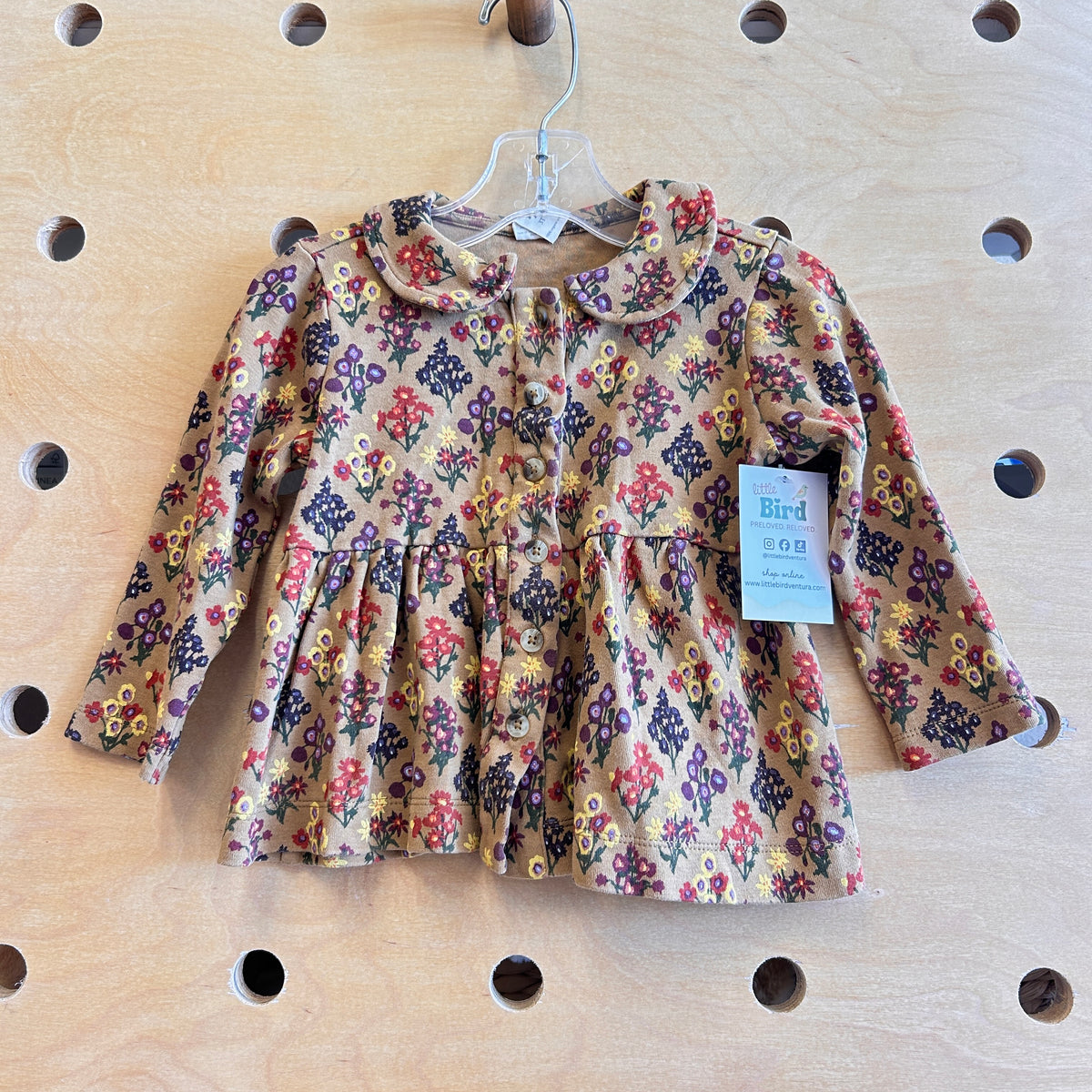 Brown Floral Button Up Long Sleeve
