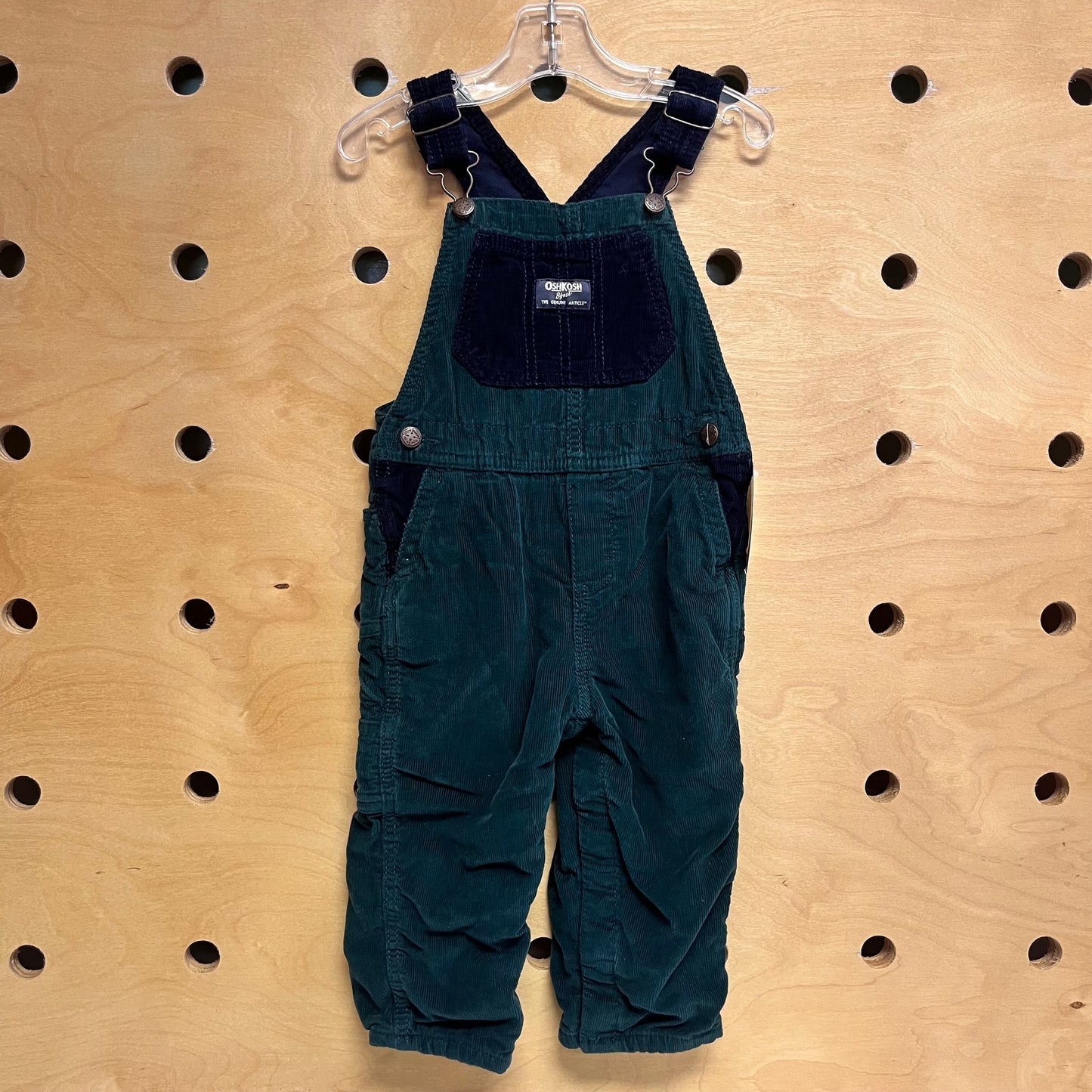 Green & Blue Lined Cord Overalls