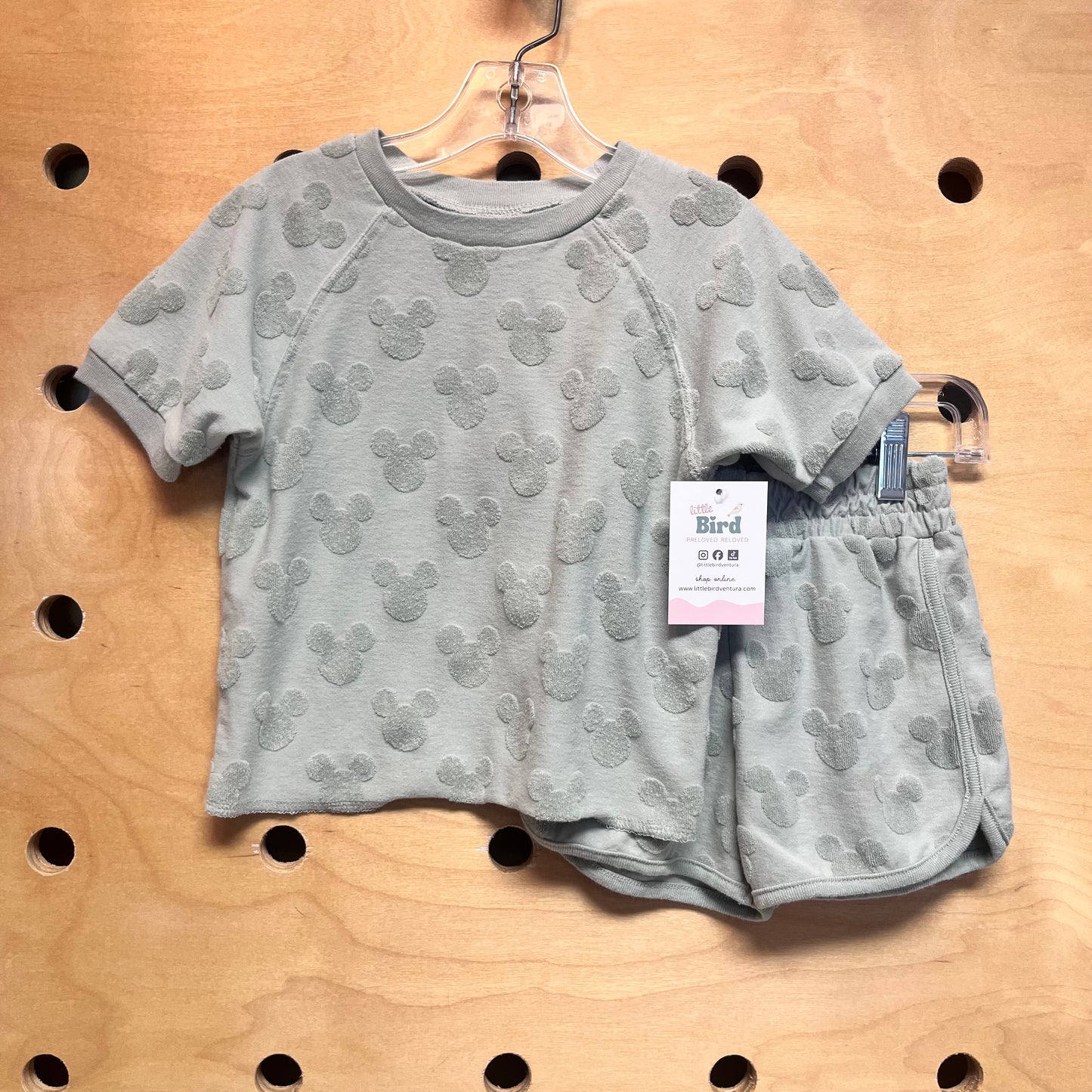 Seafoam Textured Mickey Outfit
