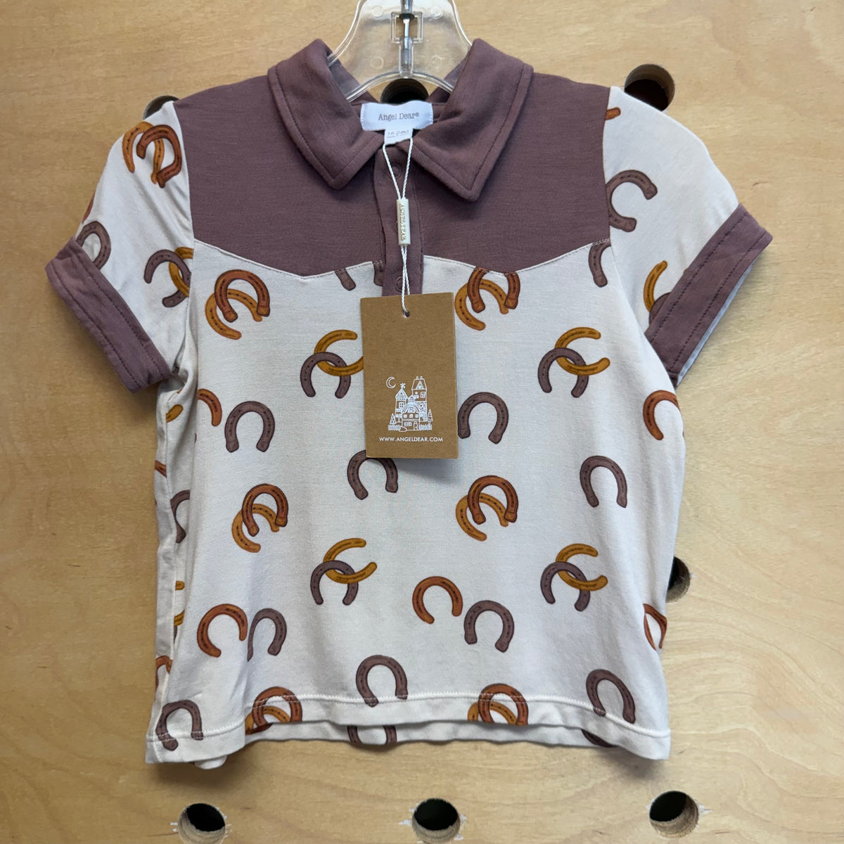 Cream Bamboo Horseshoes Shirt NEW!