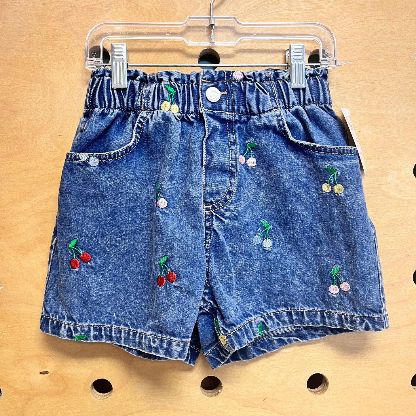 Embroider Cherries Denim Shorts