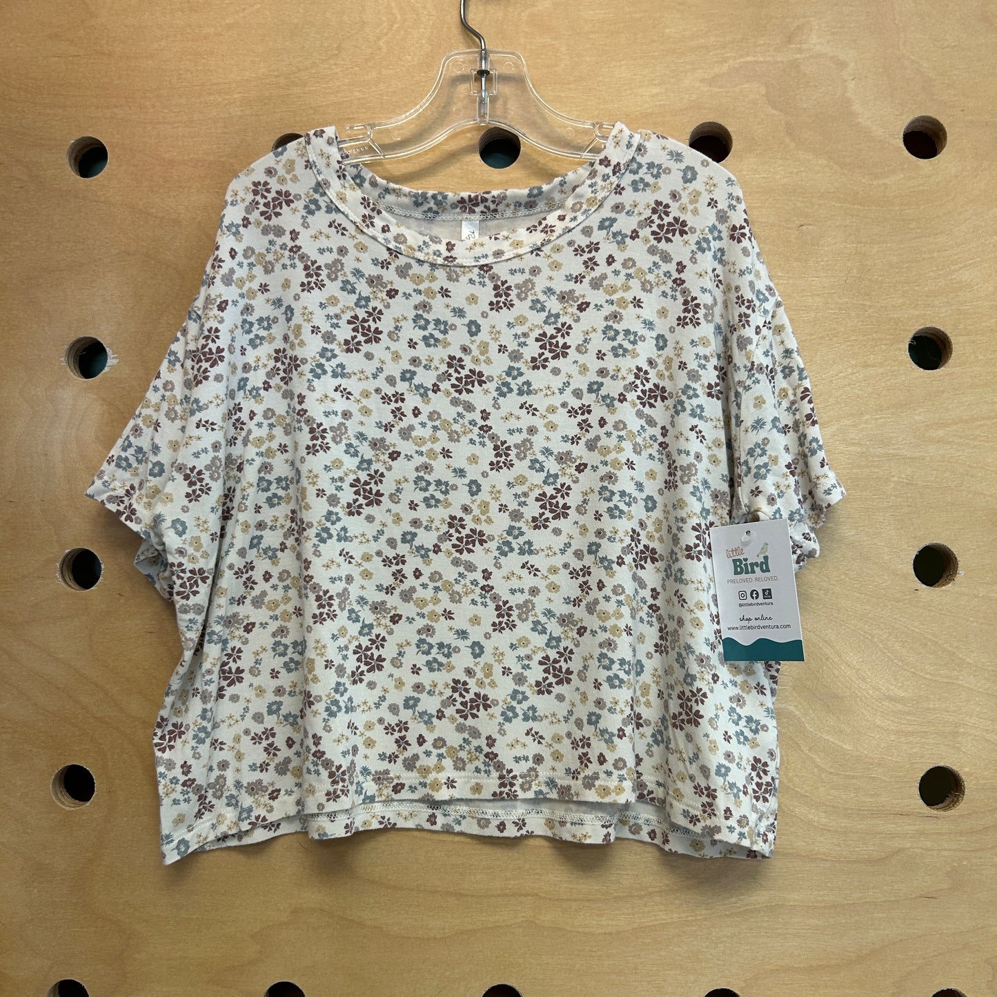 Cream Floral Boxy Modal Top