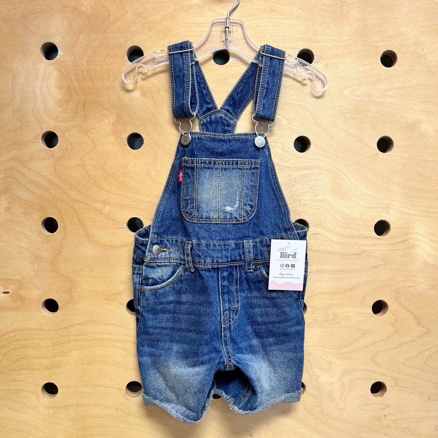 Distressed Denim Shortalls