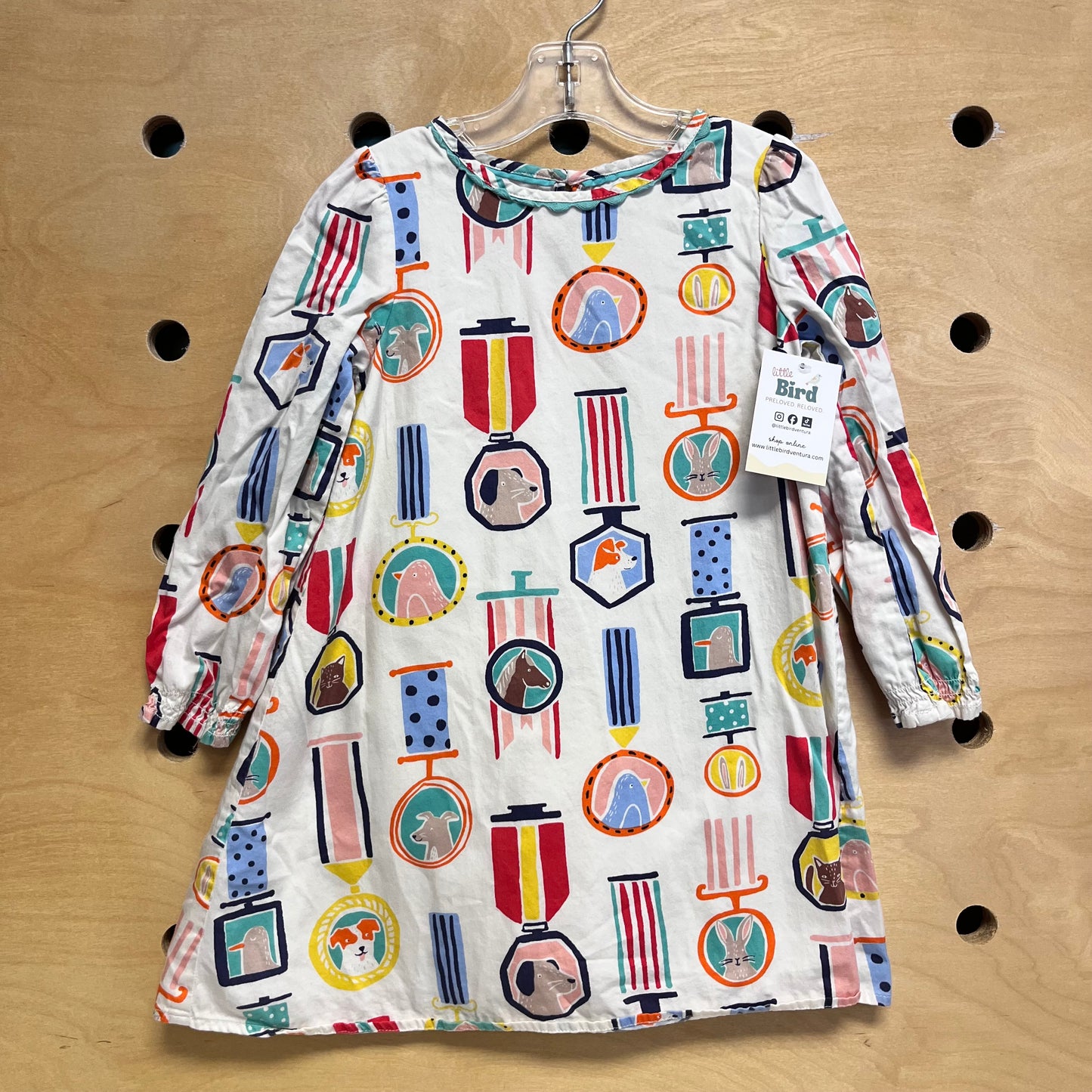White/Multicolor Animal Trophies Dress