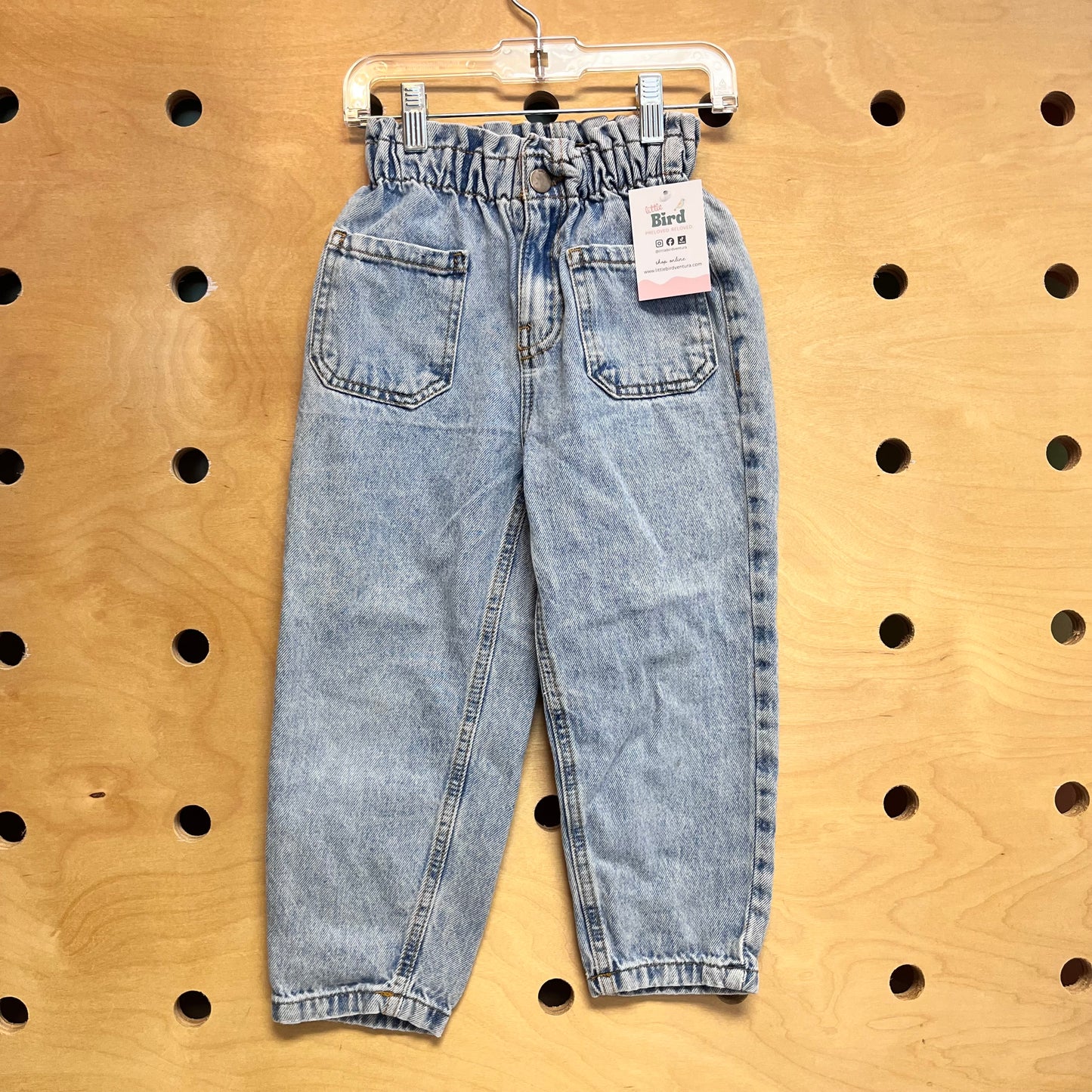 Paper Bag Waist Denim Pants