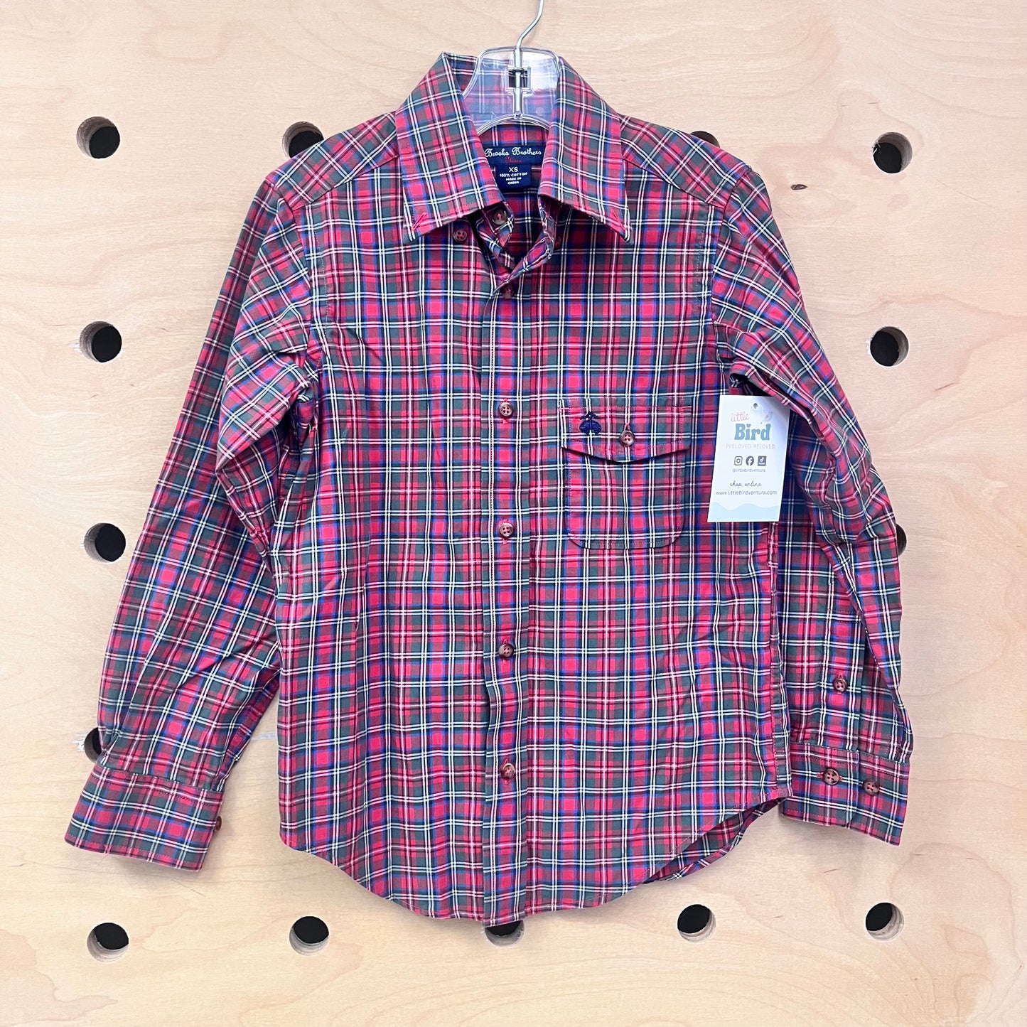 Red & Green Plaid Button Up Shirt