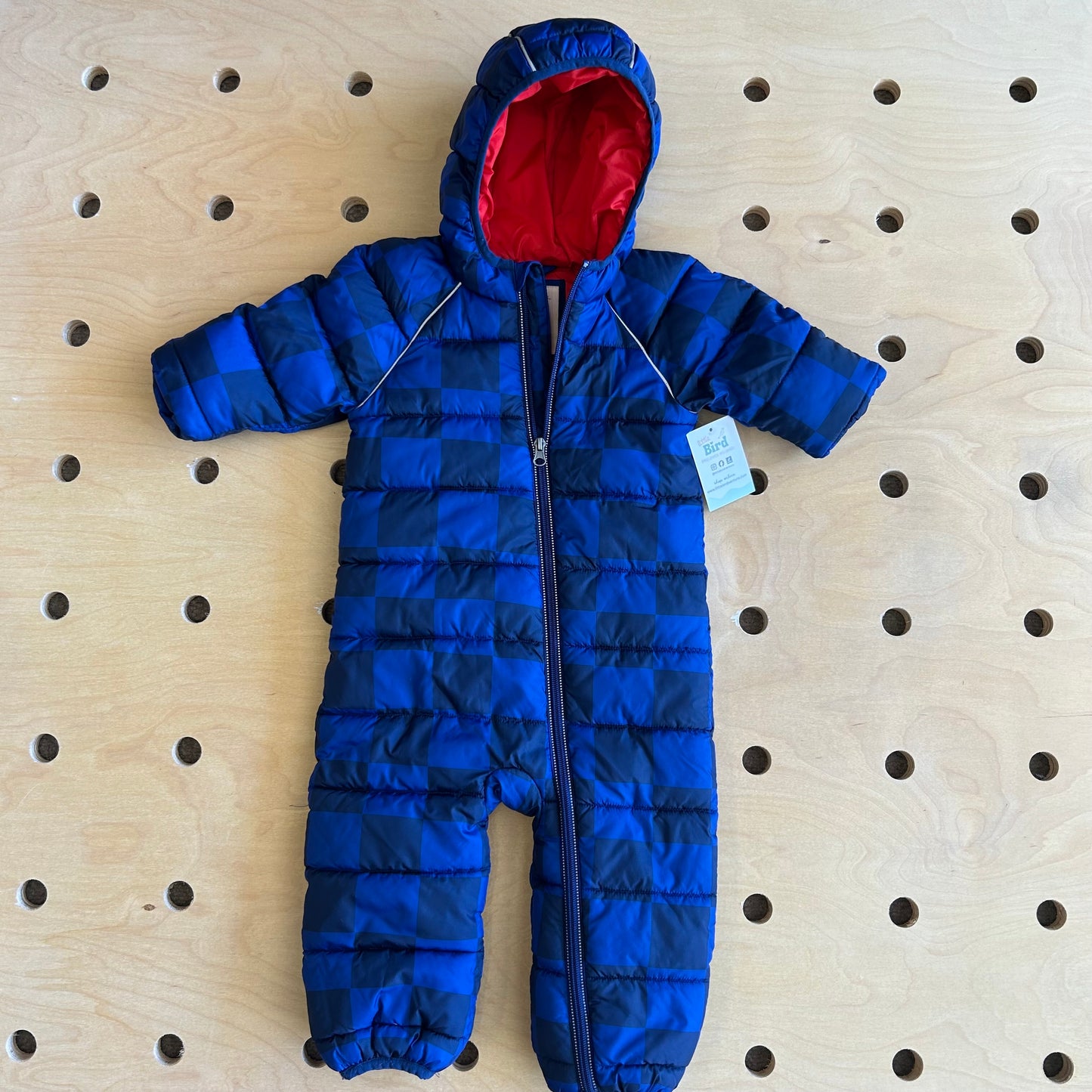 Blue Plaid Insulated Snowsuit