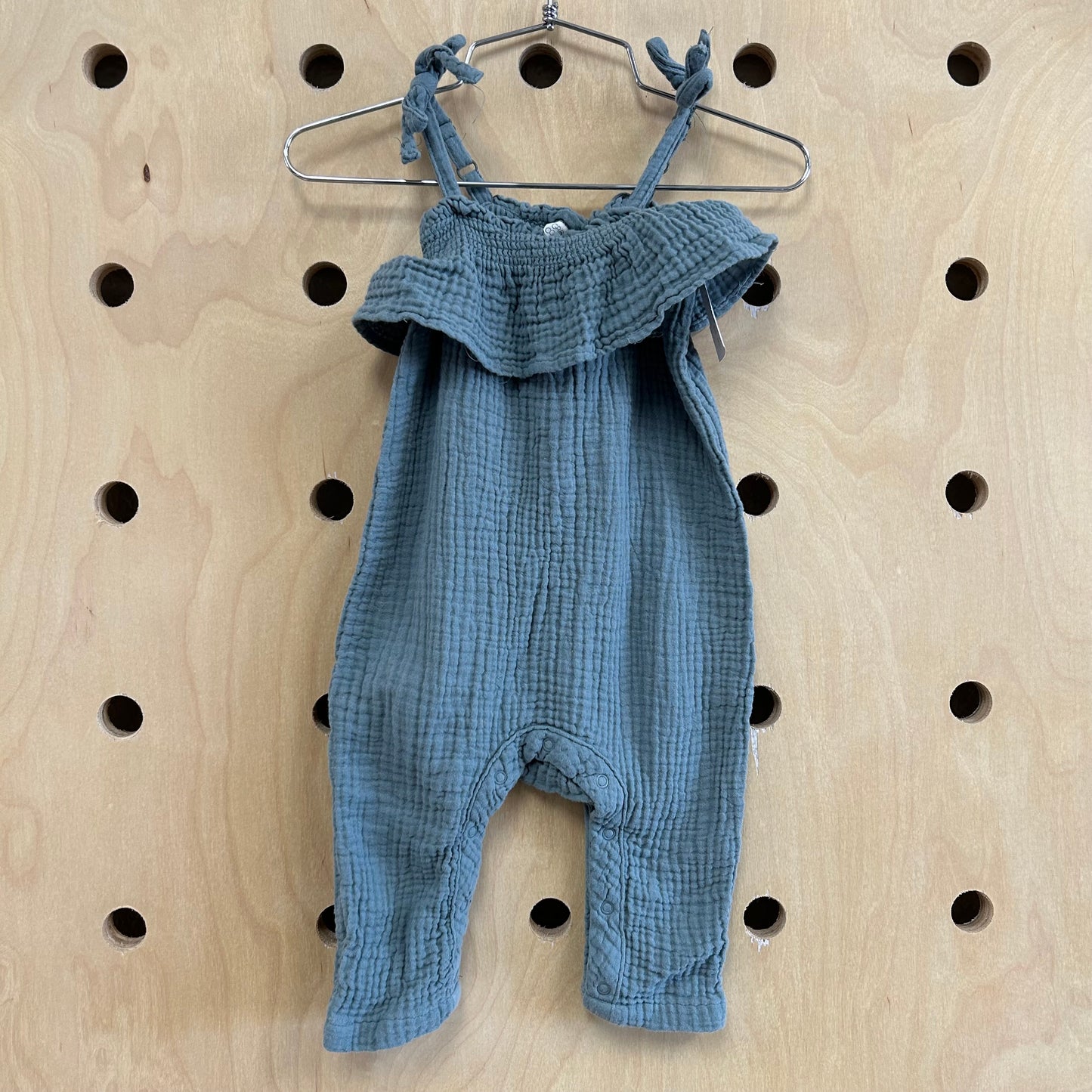 Dusty Blue Muslin Romper