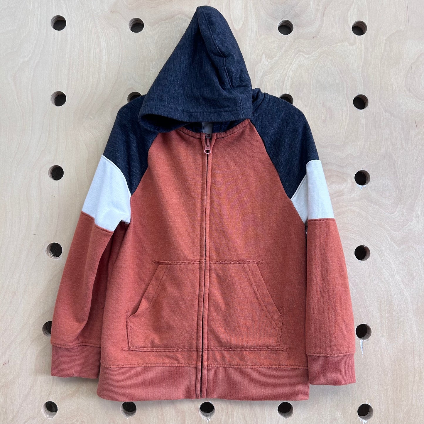 Pumpkin & Grey Zip Hoodie