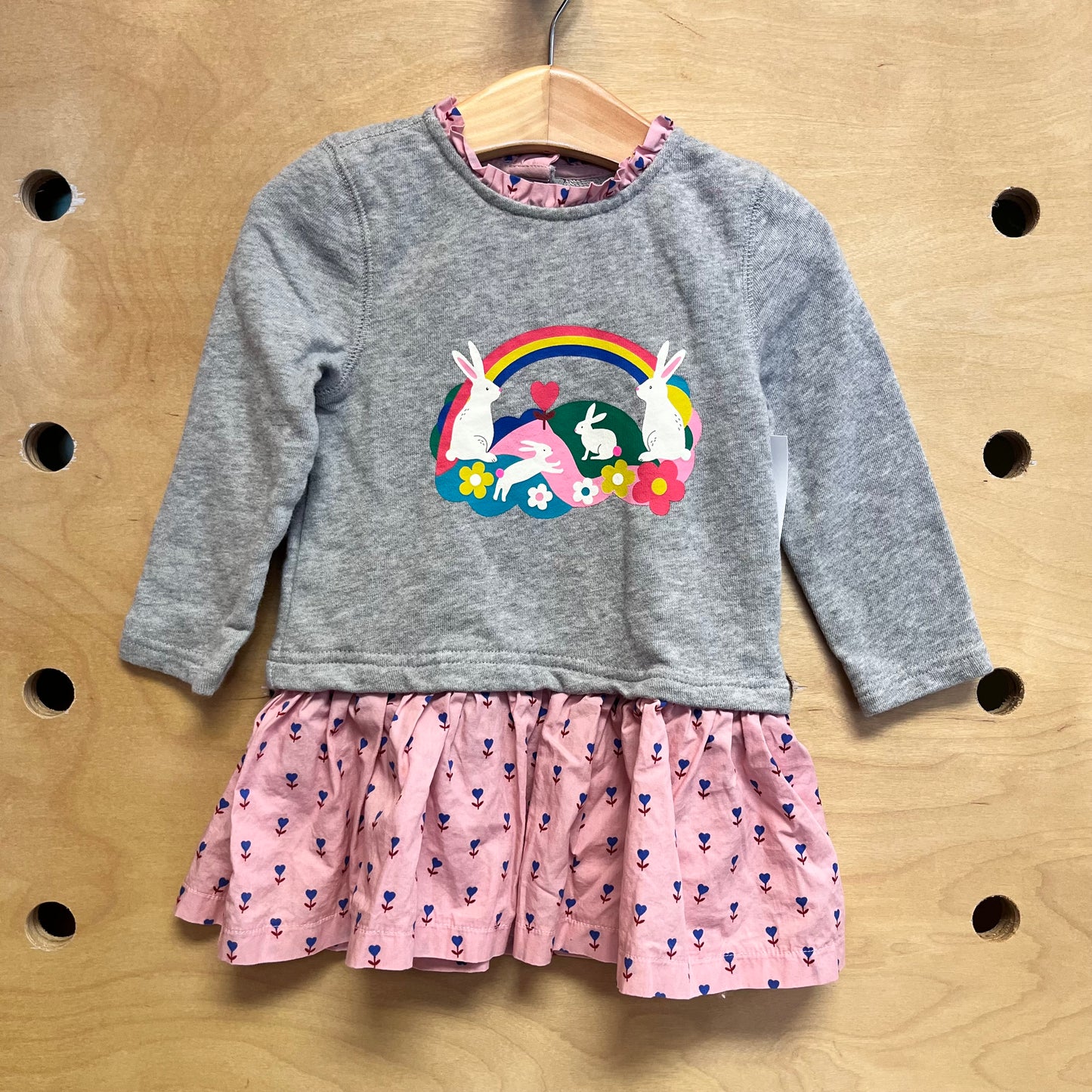 Pink Heart Floral/Bunny Dress