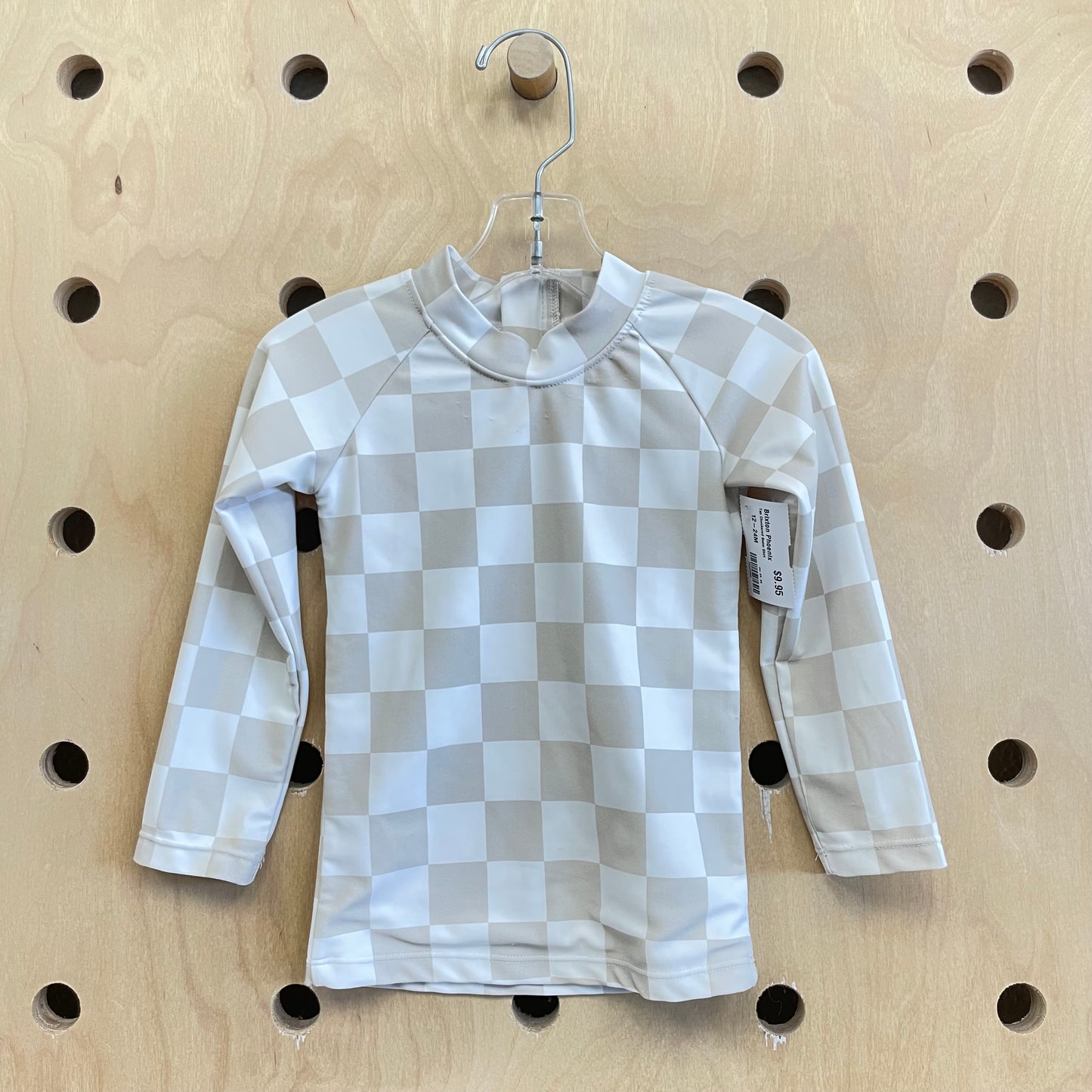 Tan Checkered Swim Shirt