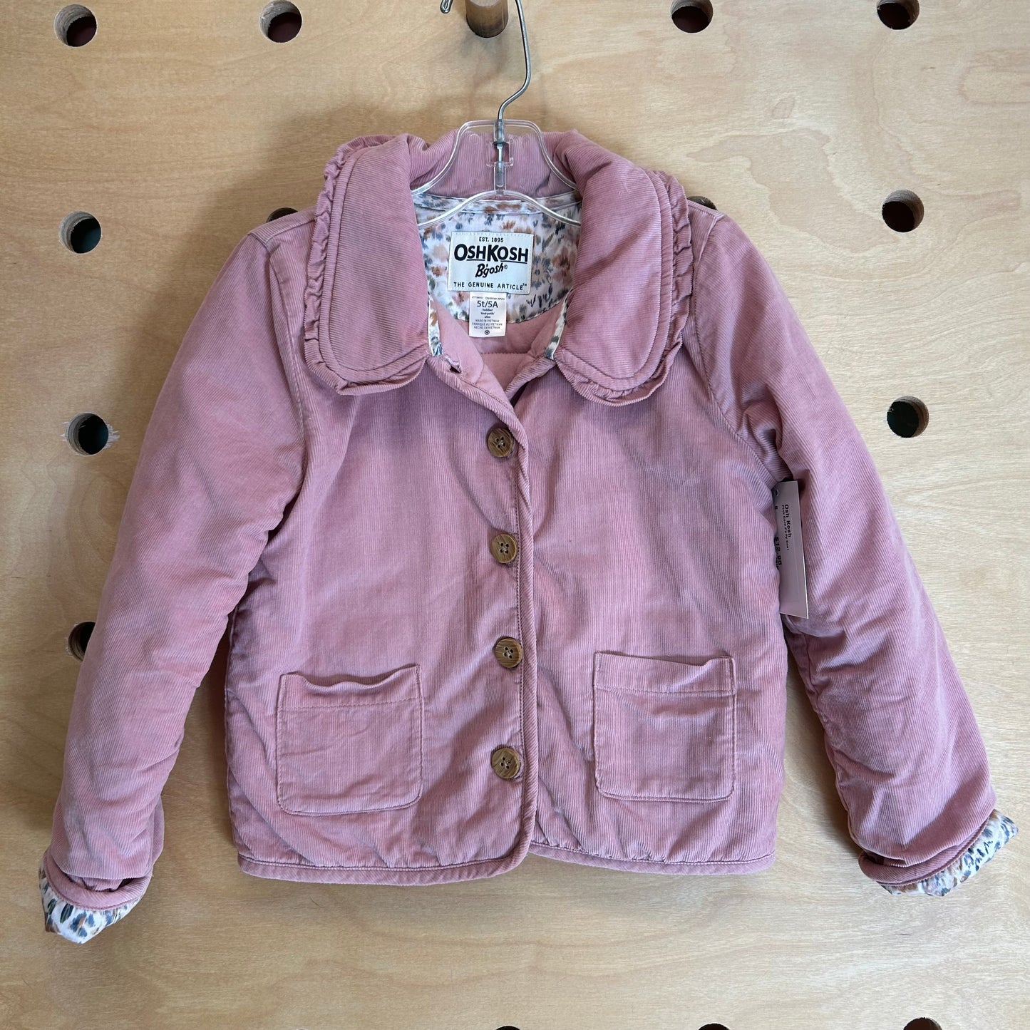 Pink Cord Puffy Coat