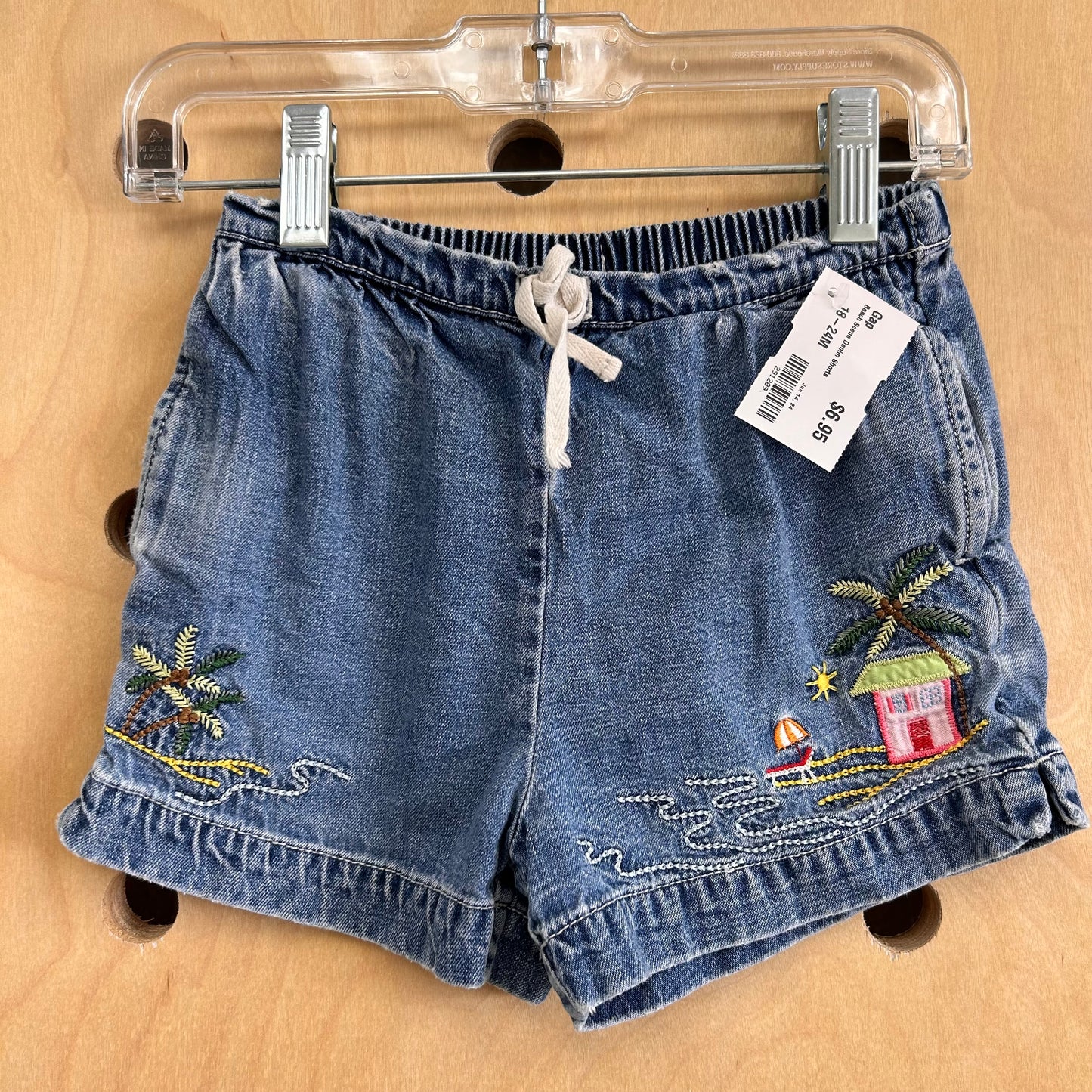 Beach Scene Denim Shorts