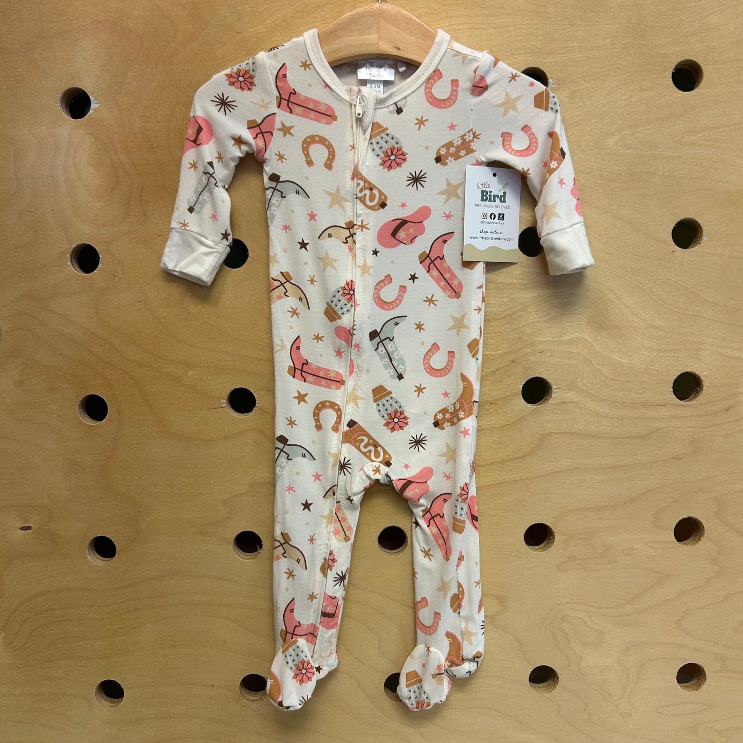 White/Pink Modal Cowgirl Footies