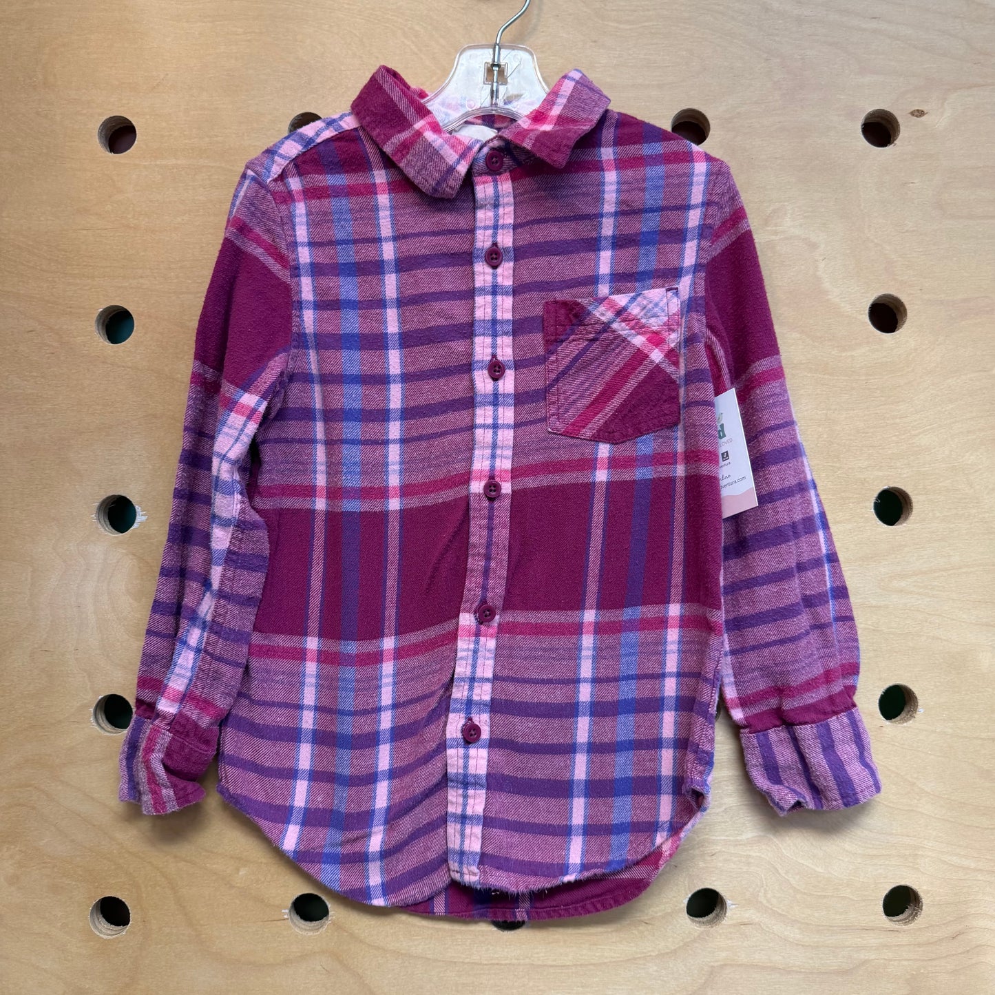 Pink/Purple Plaid Button Up