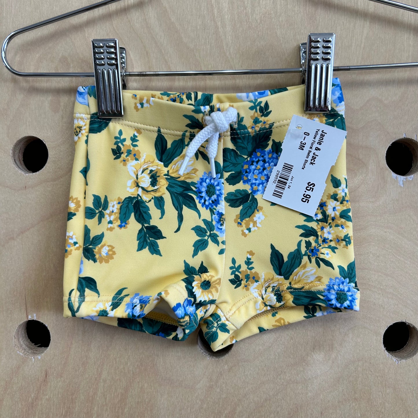 Yellow Floral Swim Shorts
