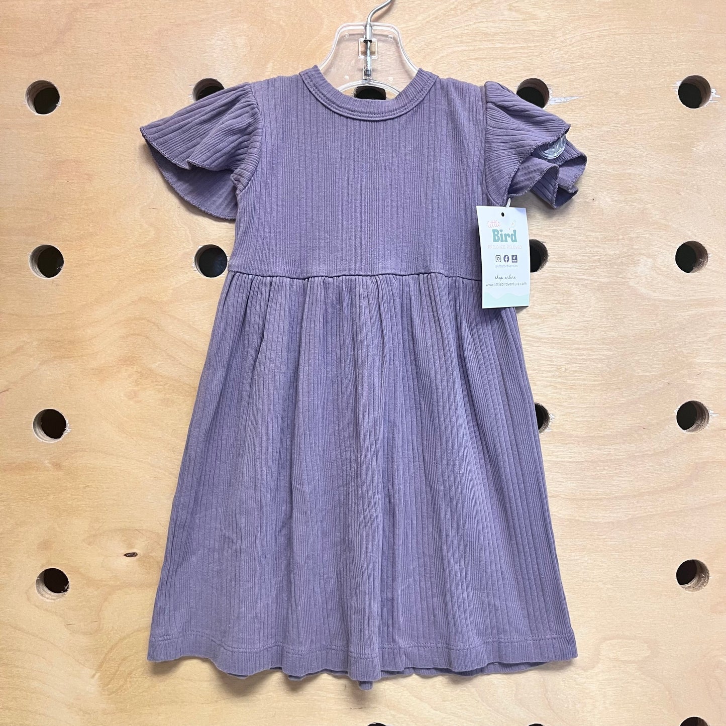 Organic Purple Ribbed Dress