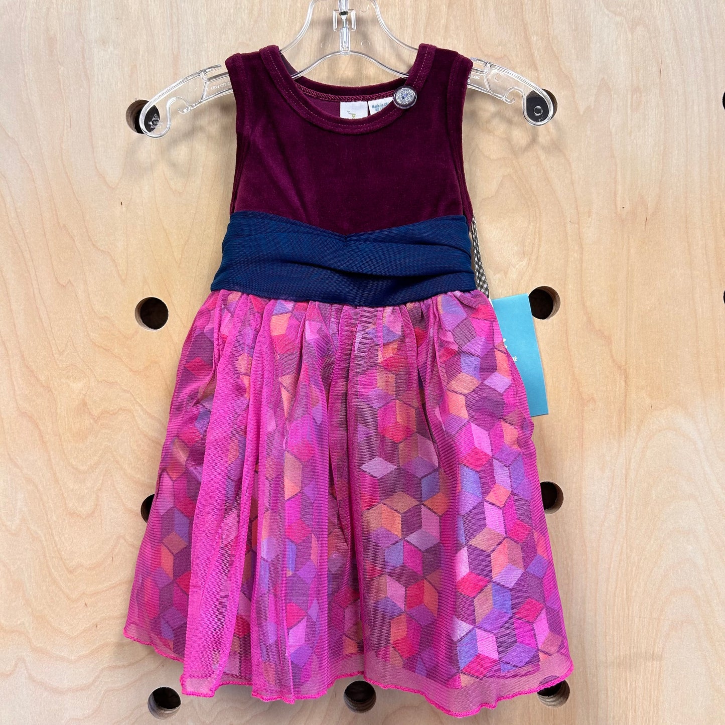 Plum Geo Tulle Dress NEW!