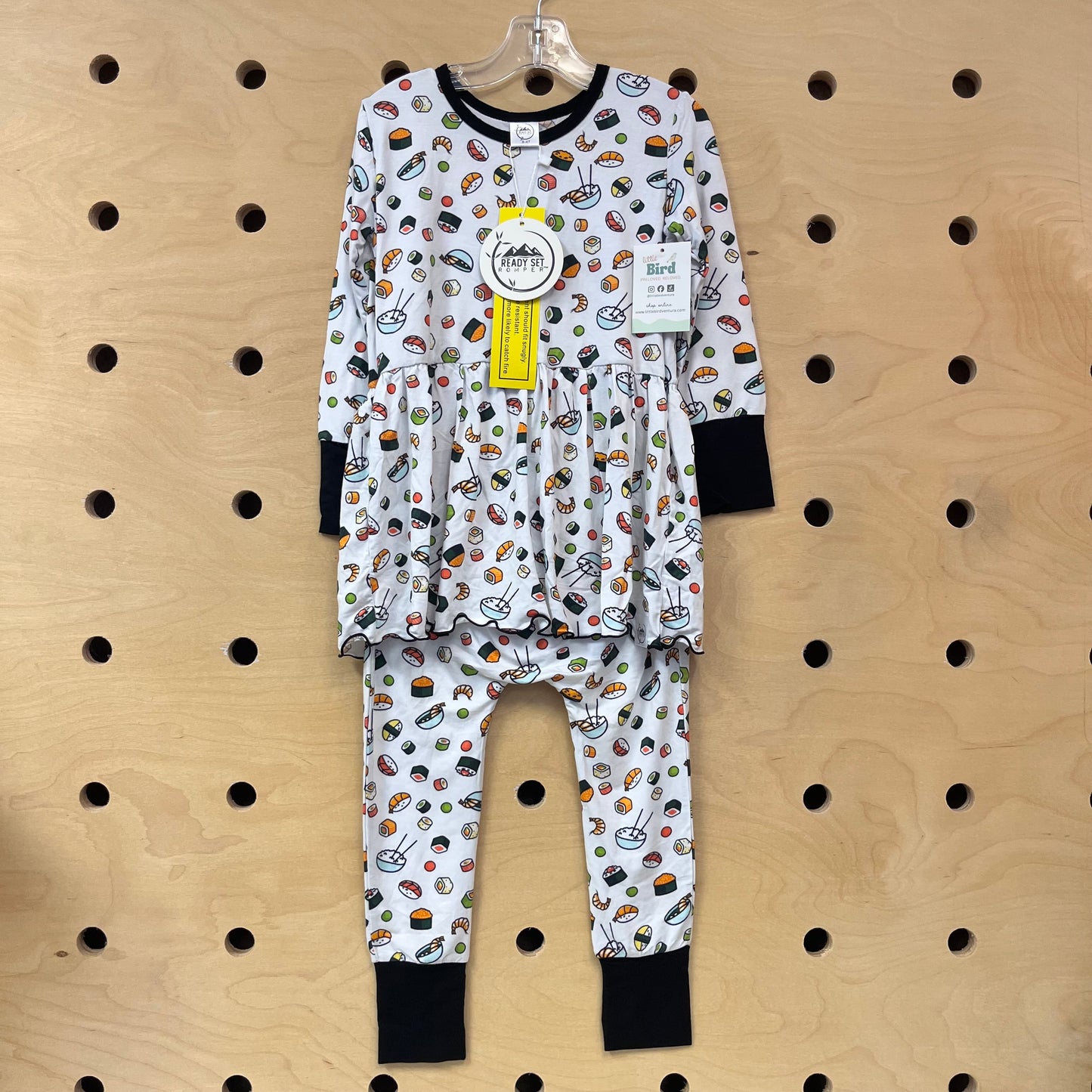 White Sushi Bamboo Romper NEW!!