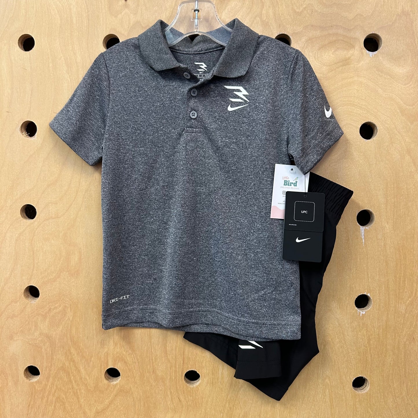Grey Polo & Black Shorts NEW!