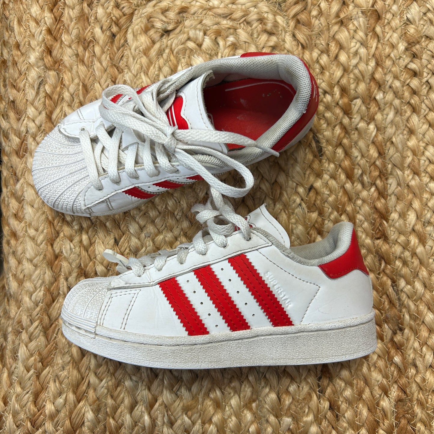 Red & White Superstar Low-Tops