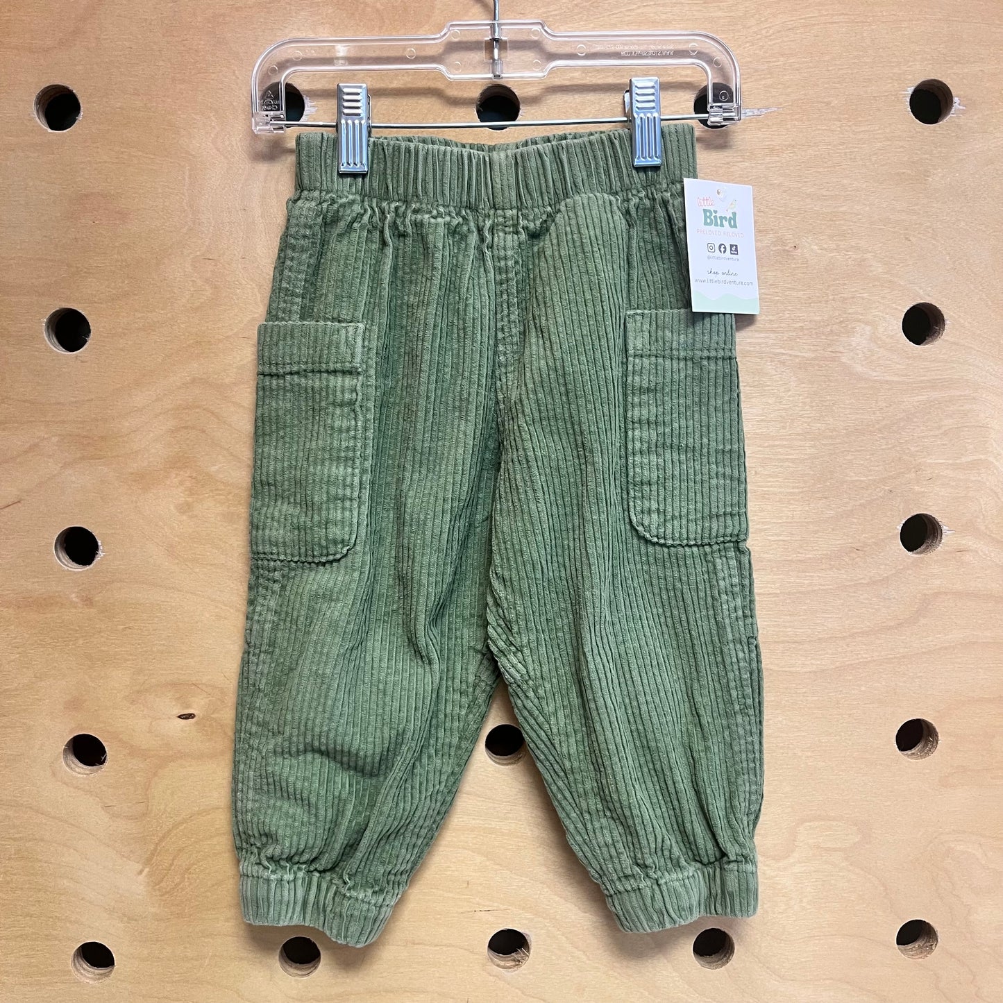 Green Organic Cord Joggers