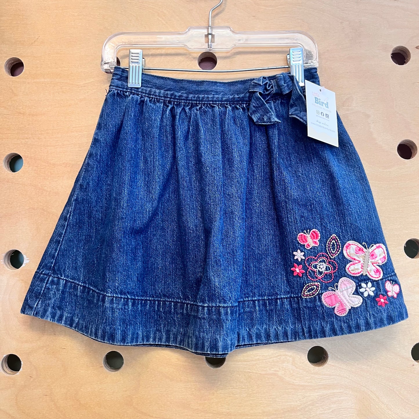 Embroidered Butterfly Denim Skirt