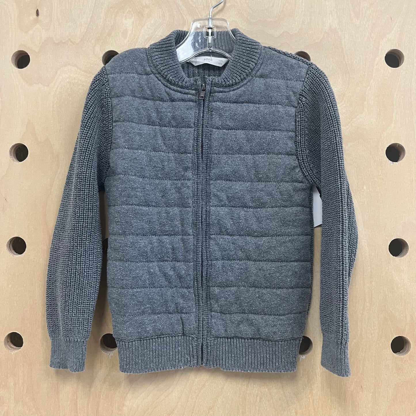 Grey Knit Sleeve Jacket