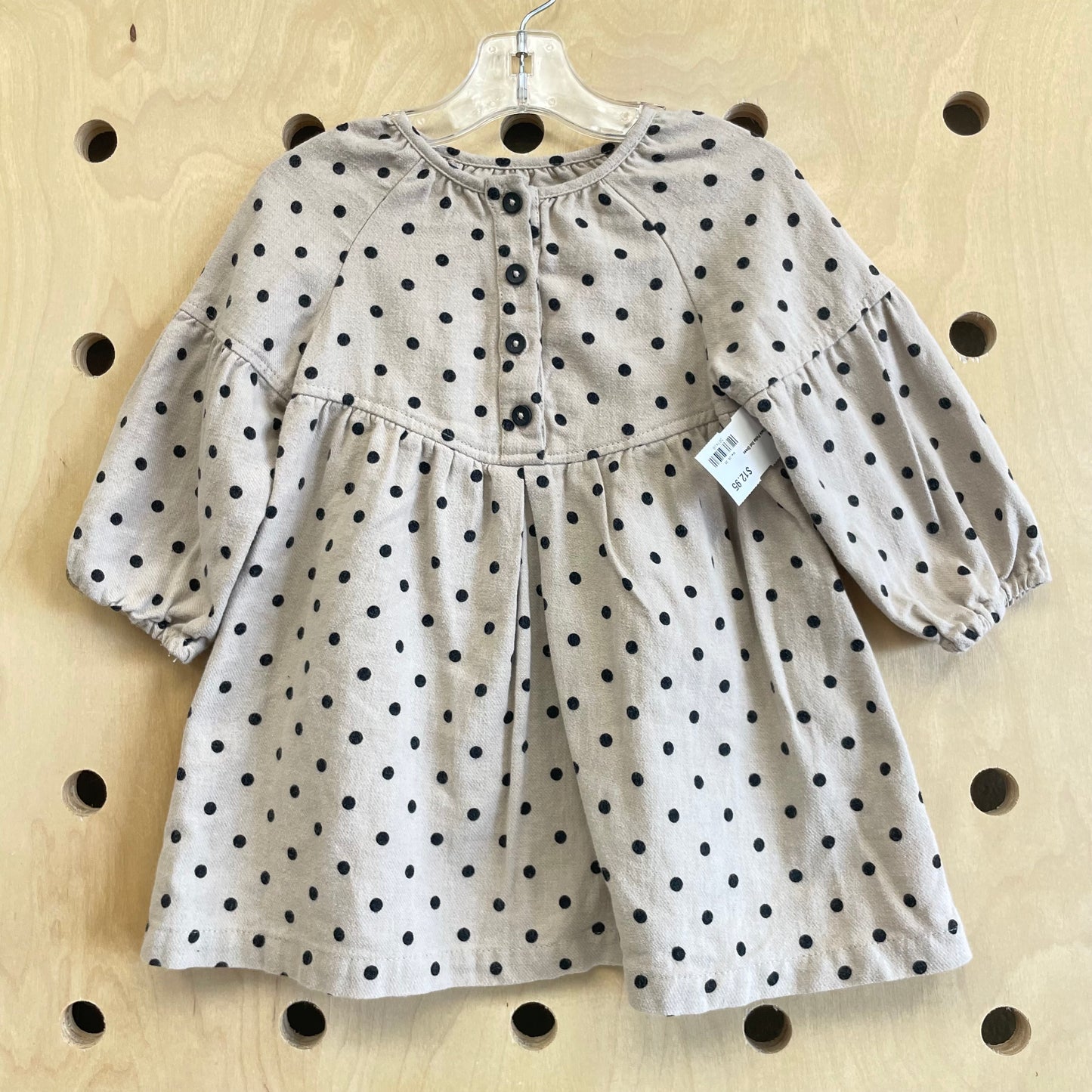 Tan & Black Polka Dot Dress