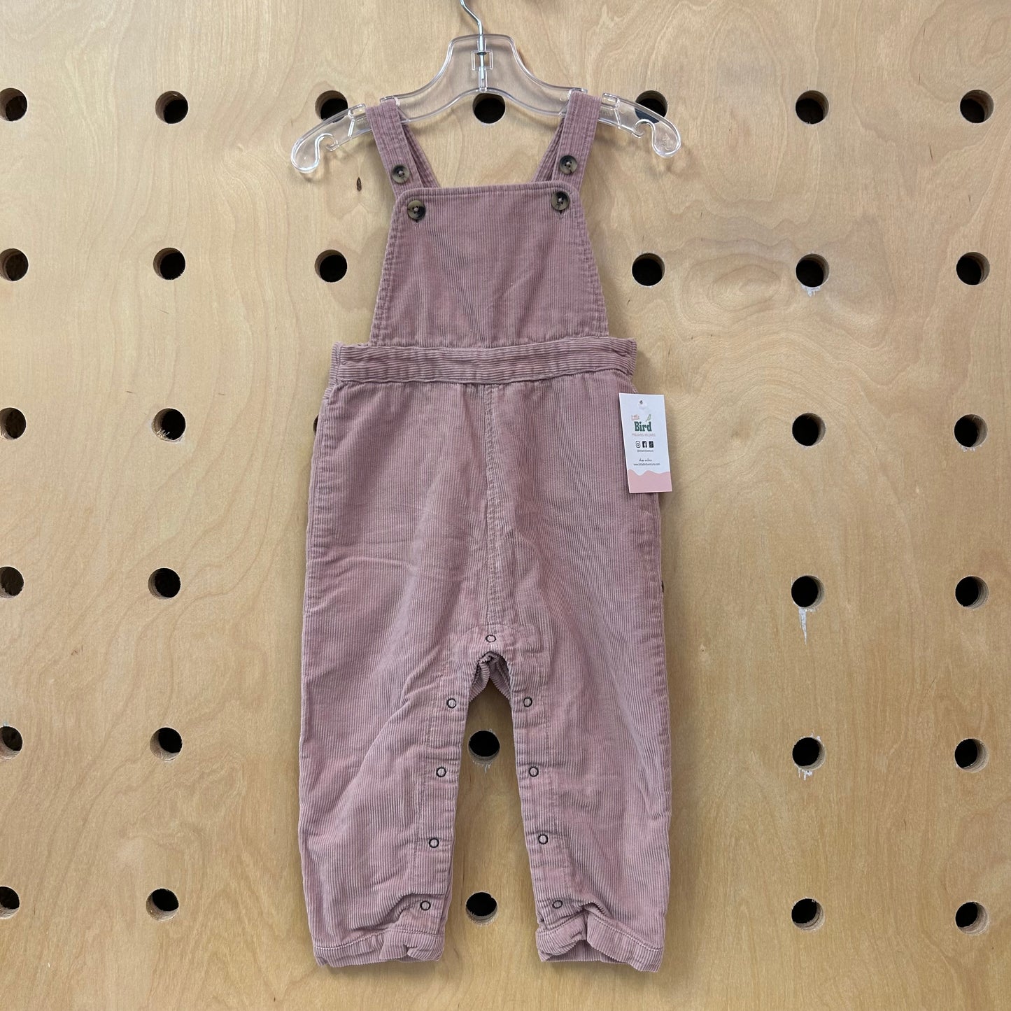 Dusty Pink Organic Cord Overalls
