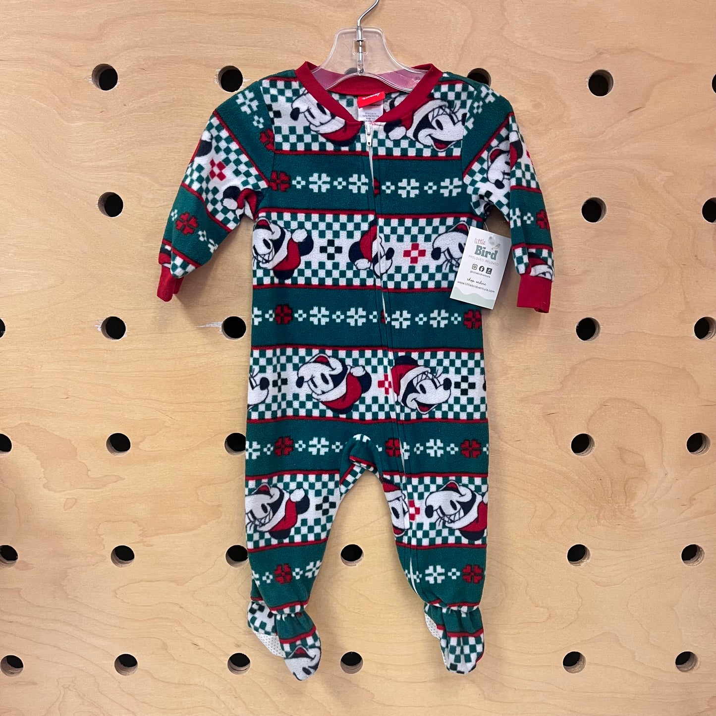 Green Fleece Mickey Pajamas