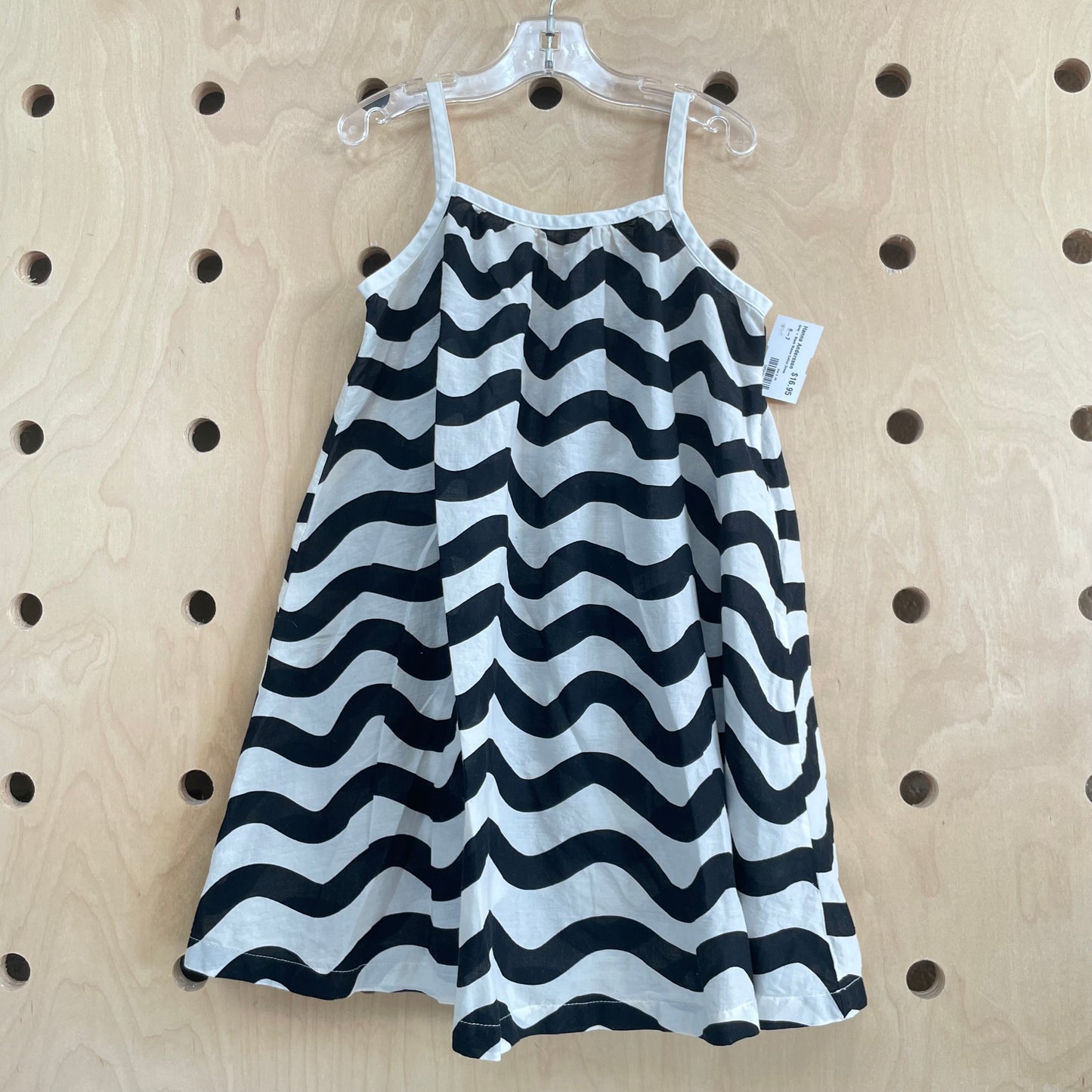 Grey + Black Waves Cotton Dress