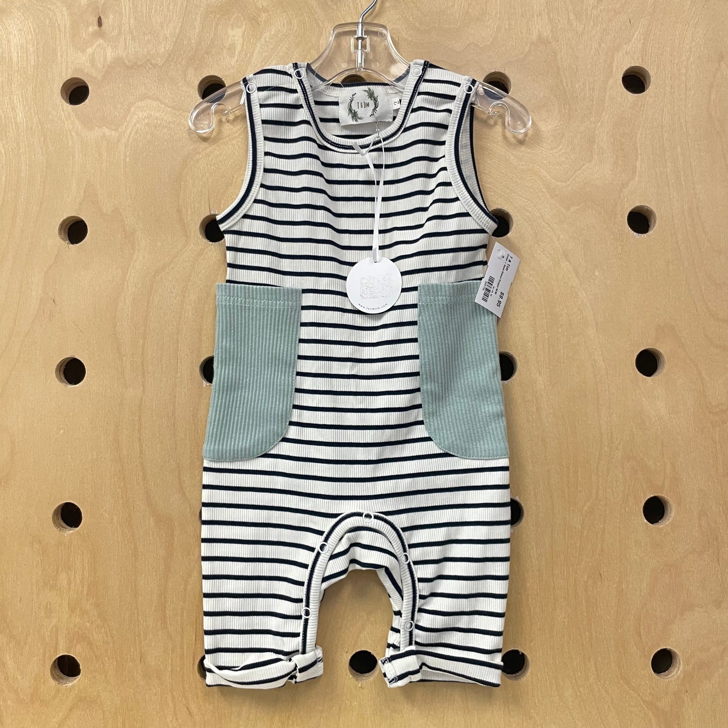 Cream + Black Ribbed Romper NEW!