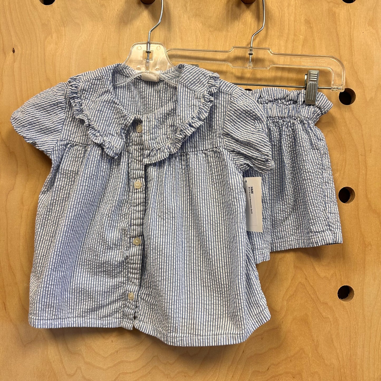 Blue Striped Seersucker Outfit