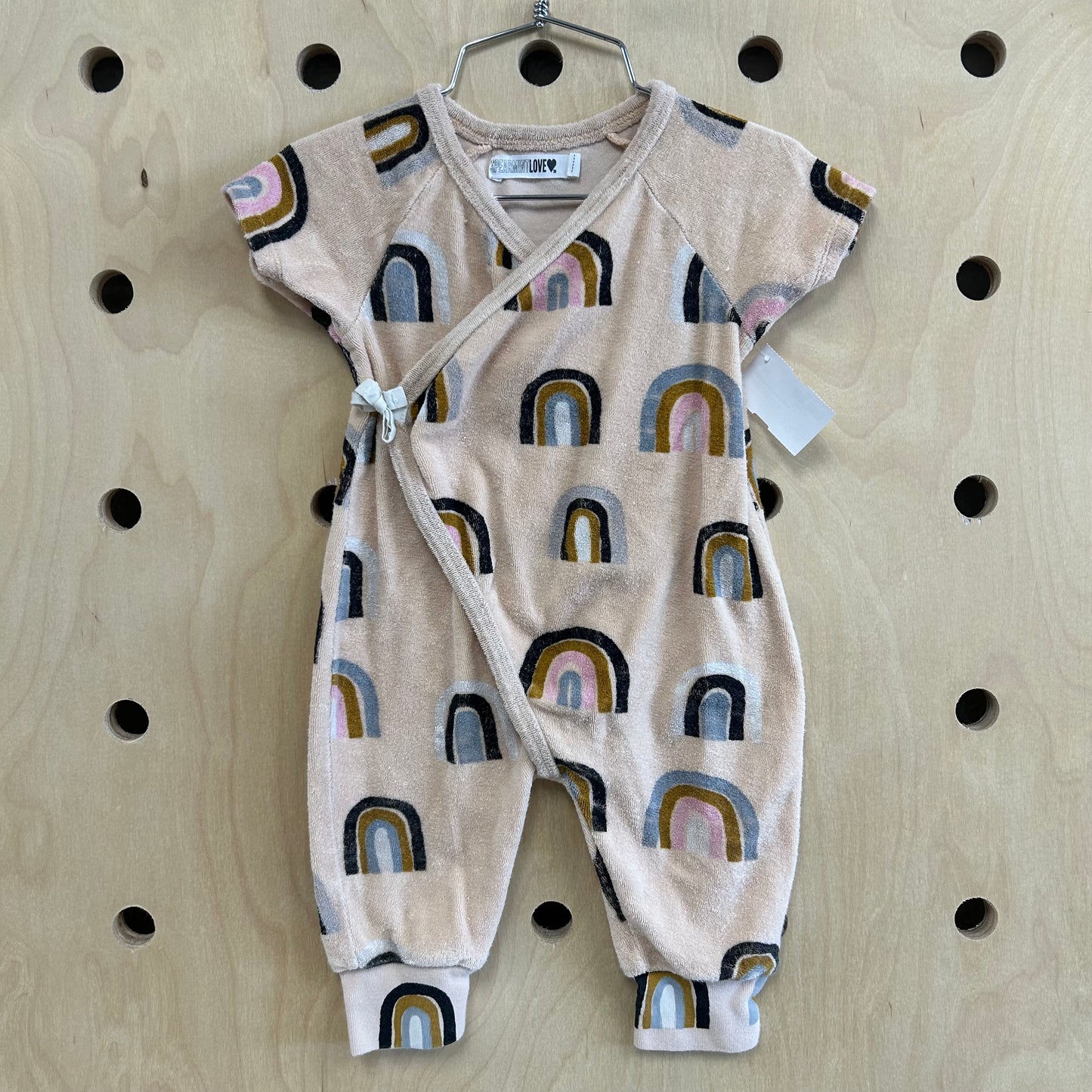 Peach Rainbows Terry Romper