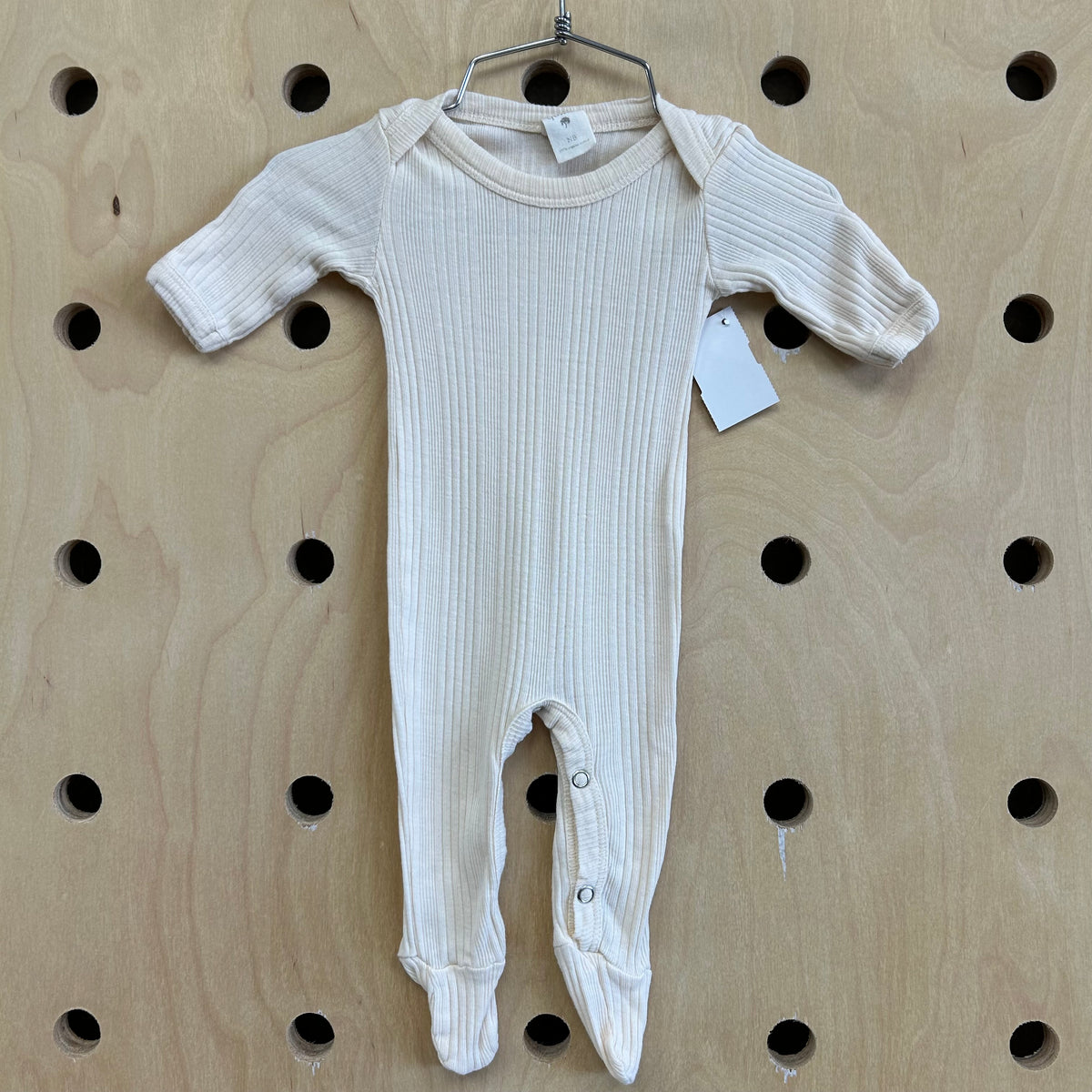Cream Ribbed Footies