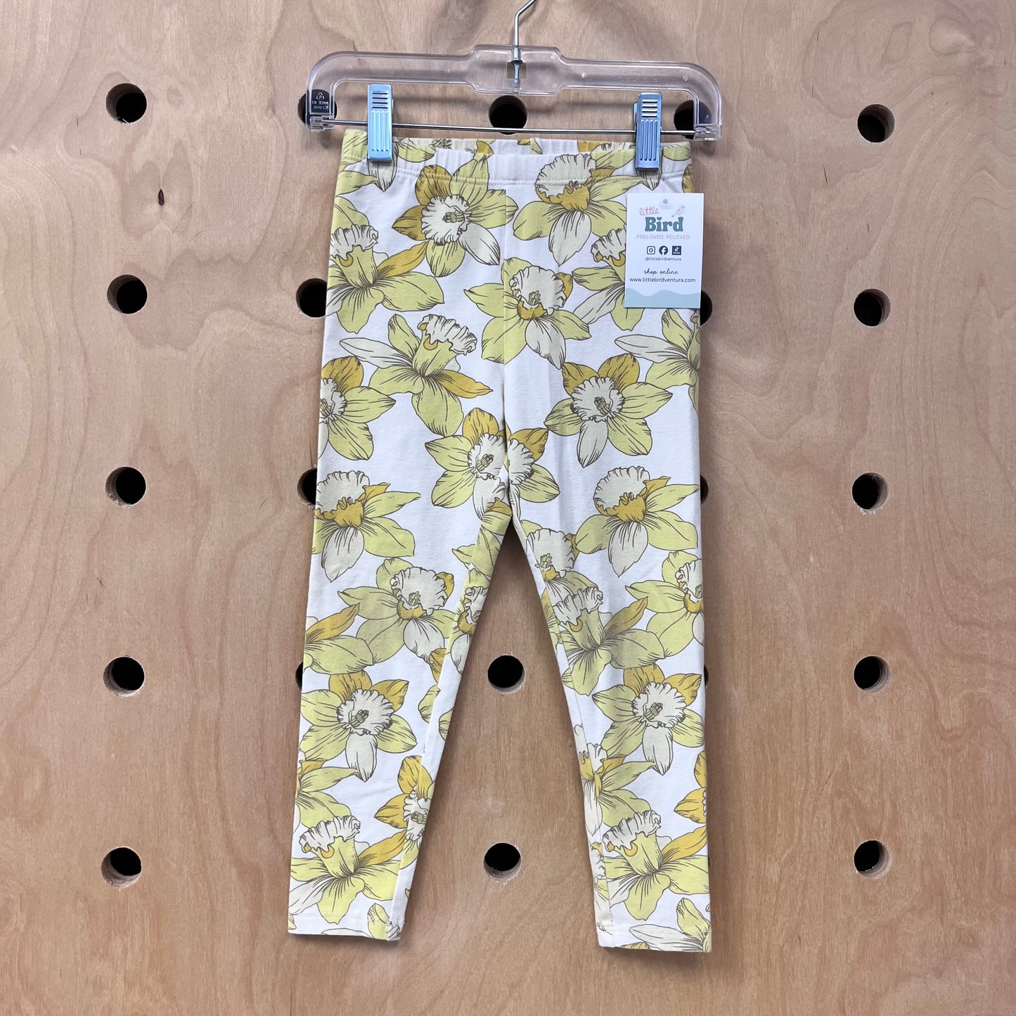 Organic Yellow Floral Leggings